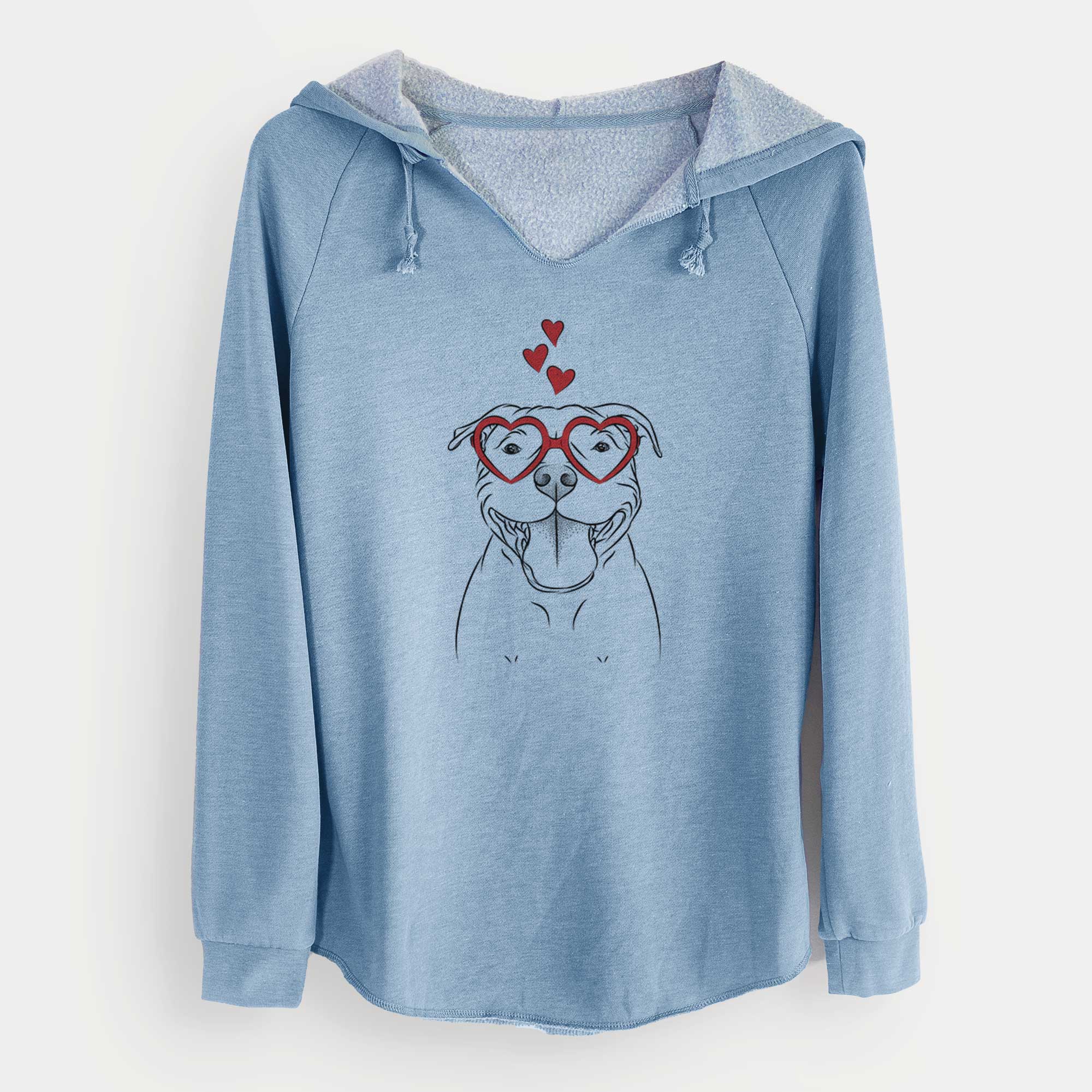 Valentine Wafer the Staffordshire Bull Terrier - Cali Wave Hooded Sweatshirt