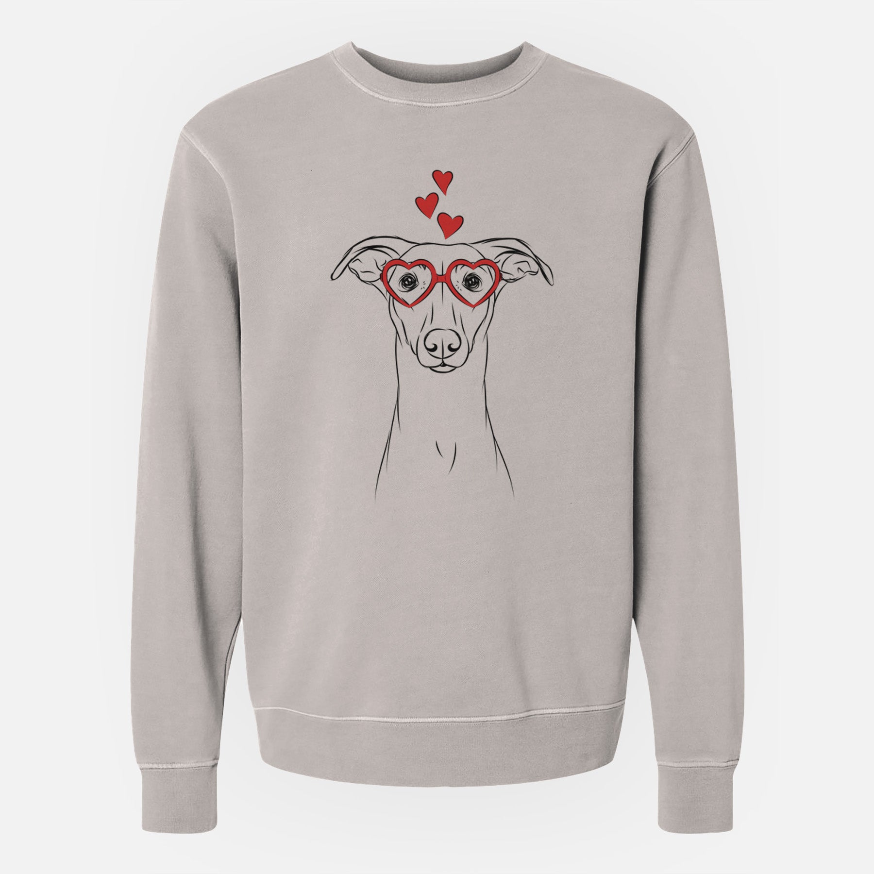 Valentine Wallace the Whippet - Unisex Pigment Dyed Crew Sweatshirt