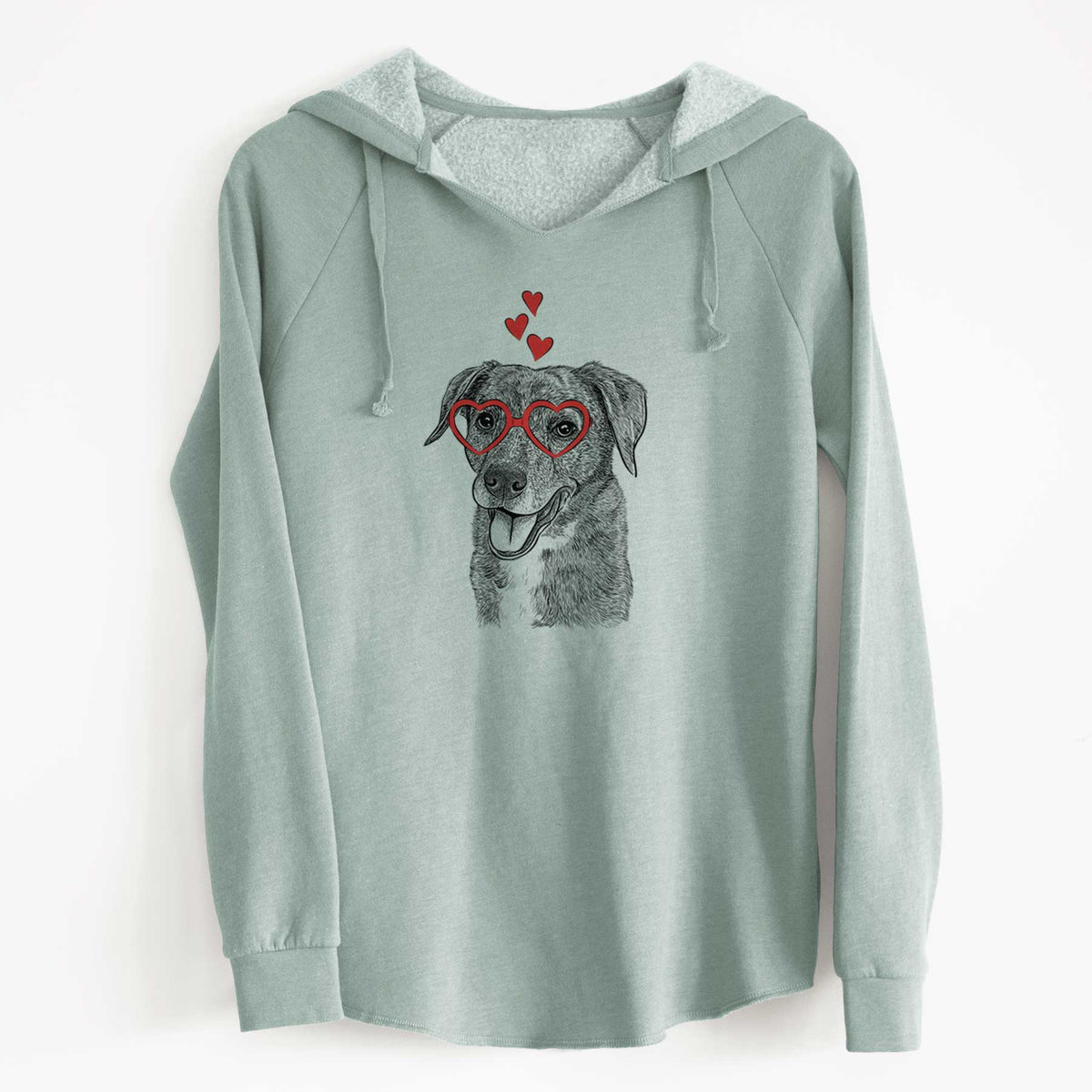 Valentine Wally the Mixed Breed - Cali Wave Hooded Sweatshirt