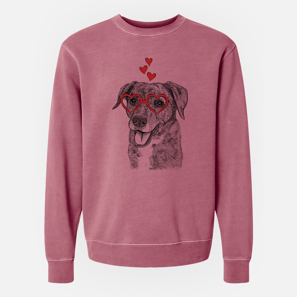 Valentine Wally the Mixed Breed - Unisex Pigment Dyed Crew Sweatshirt