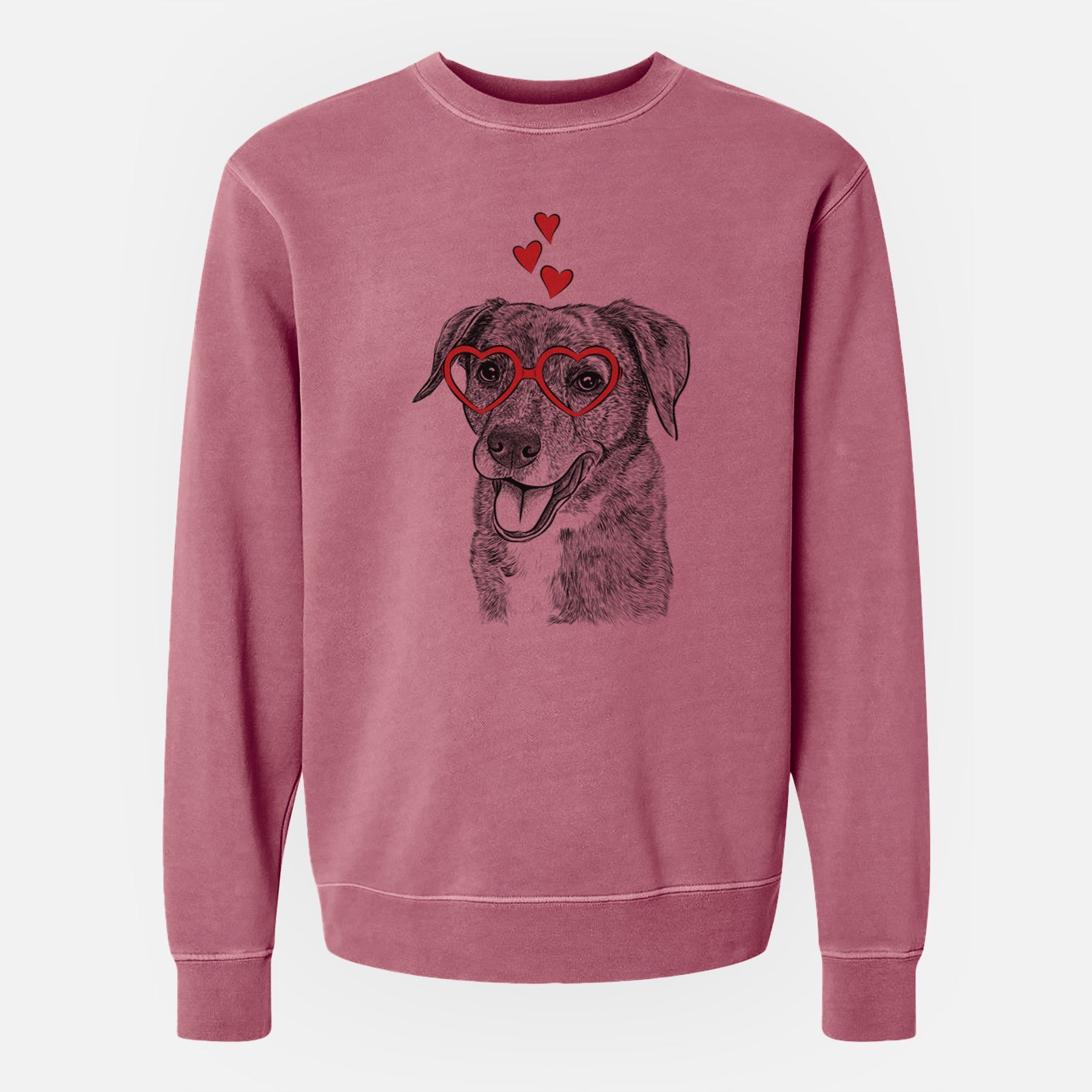 Valentine Wally the Mixed Breed - Unisex Pigment Dyed Crew Sweatshirt