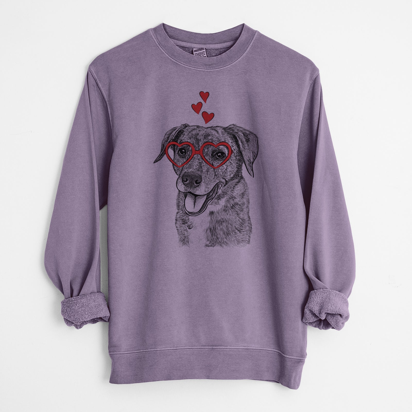 Valentine Wally the Mixed Breed - Unisex Pigment Dyed Crew Sweatshirt