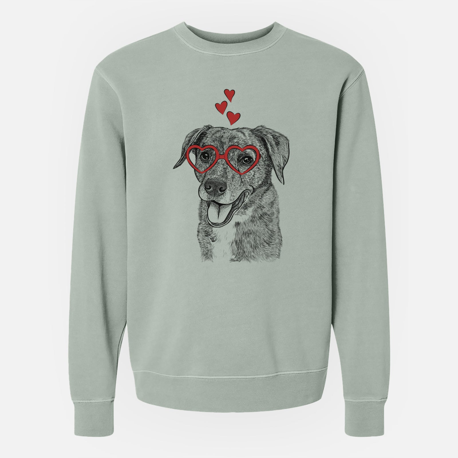 Valentine Wally the Mixed Breed - Unisex Pigment Dyed Crew Sweatshirt
