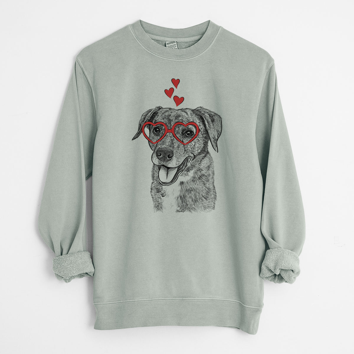 Valentine Wally the Mixed Breed - Unisex Pigment Dyed Crew Sweatshirt