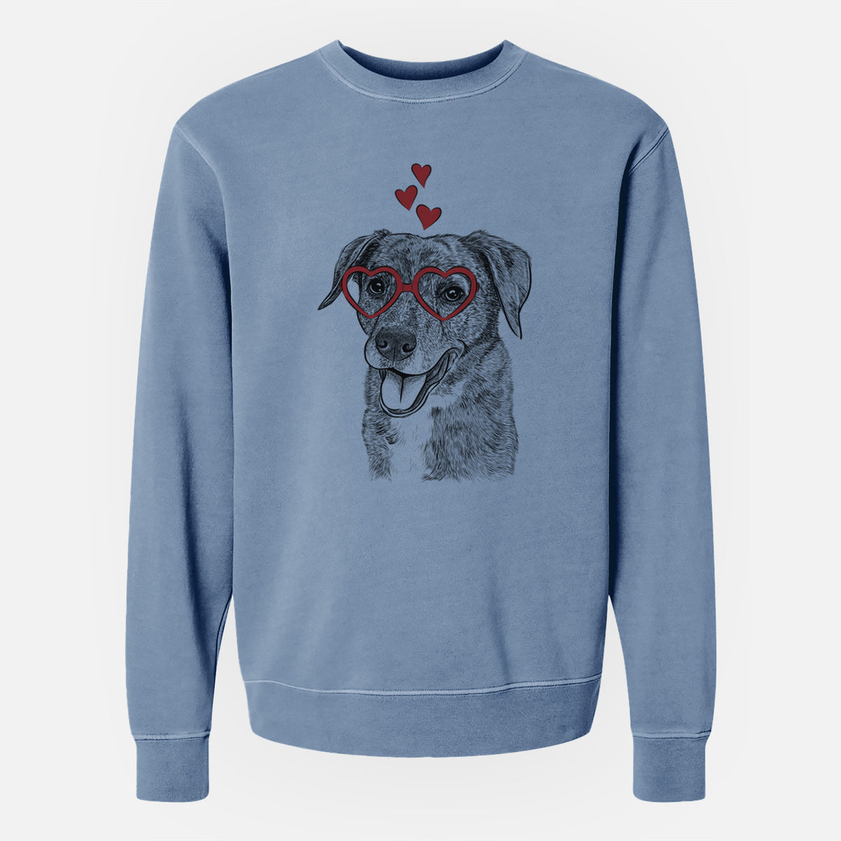 Valentine Wally the Mixed Breed - Unisex Pigment Dyed Crew Sweatshirt