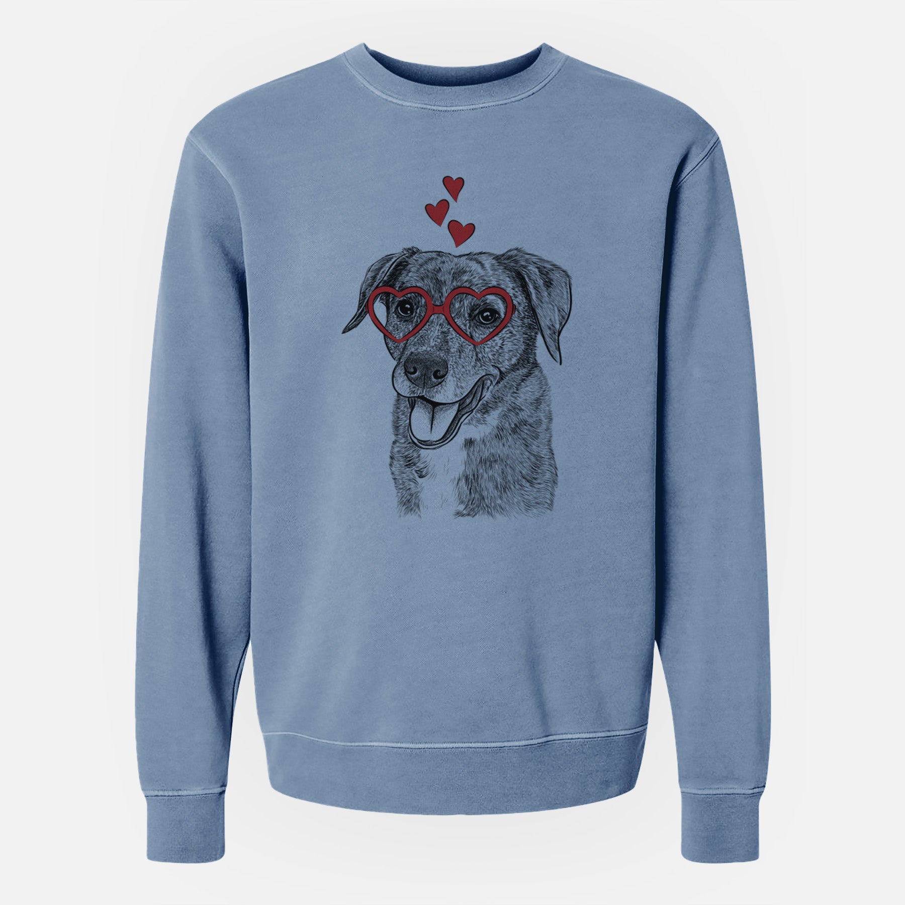 Valentine Wally the Mixed Breed - Unisex Pigment Dyed Crew Sweatshirt