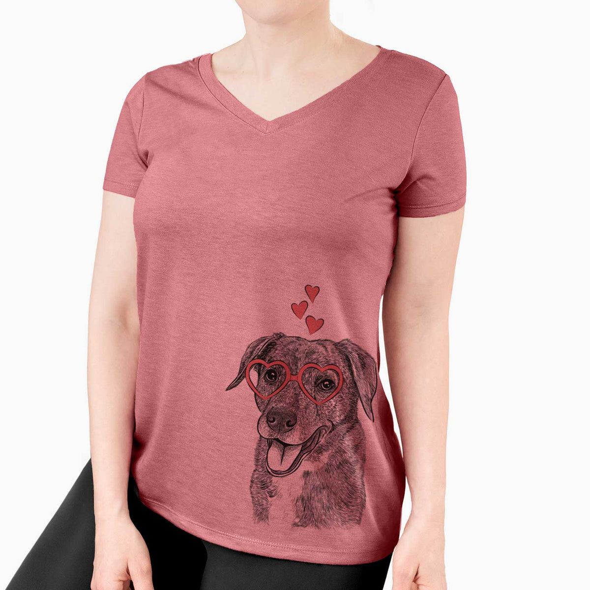 Valentine Wally the Mixed Breed - Women's V-neck Shirt