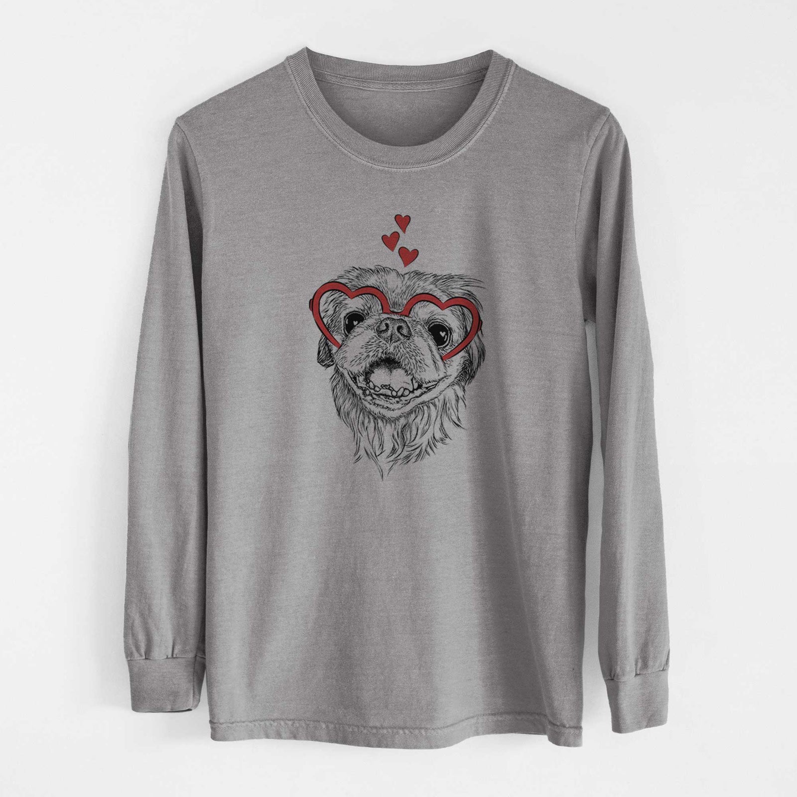 Valentine Wally the Pekingese - Heavyweight 100% Cotton Long Sleeve