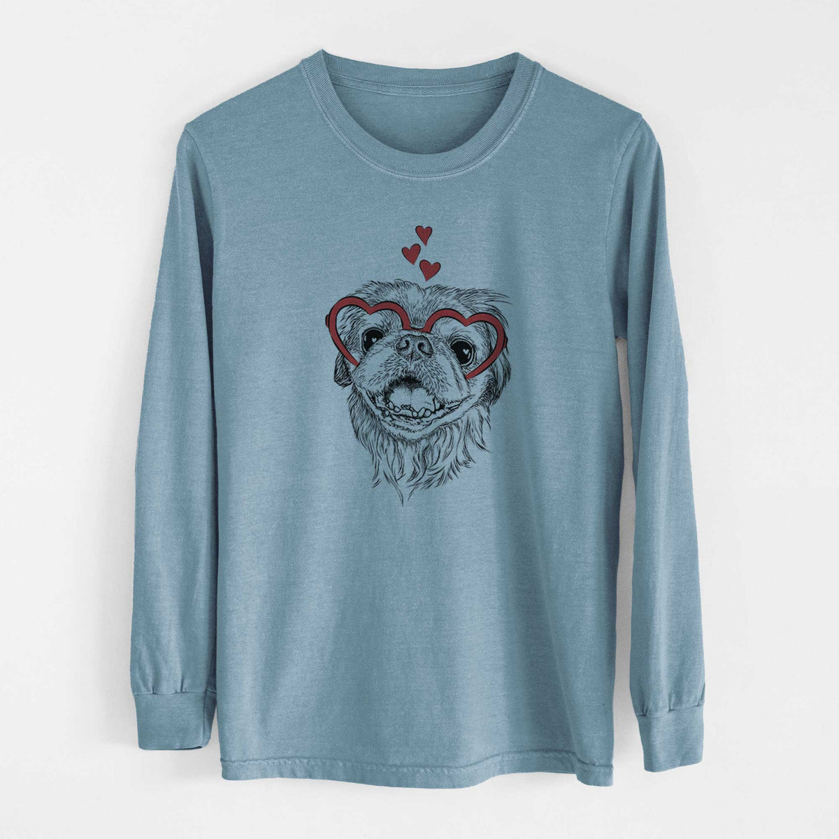 Valentine Wally the Pekingese - Heavyweight 100% Cotton Long Sleeve