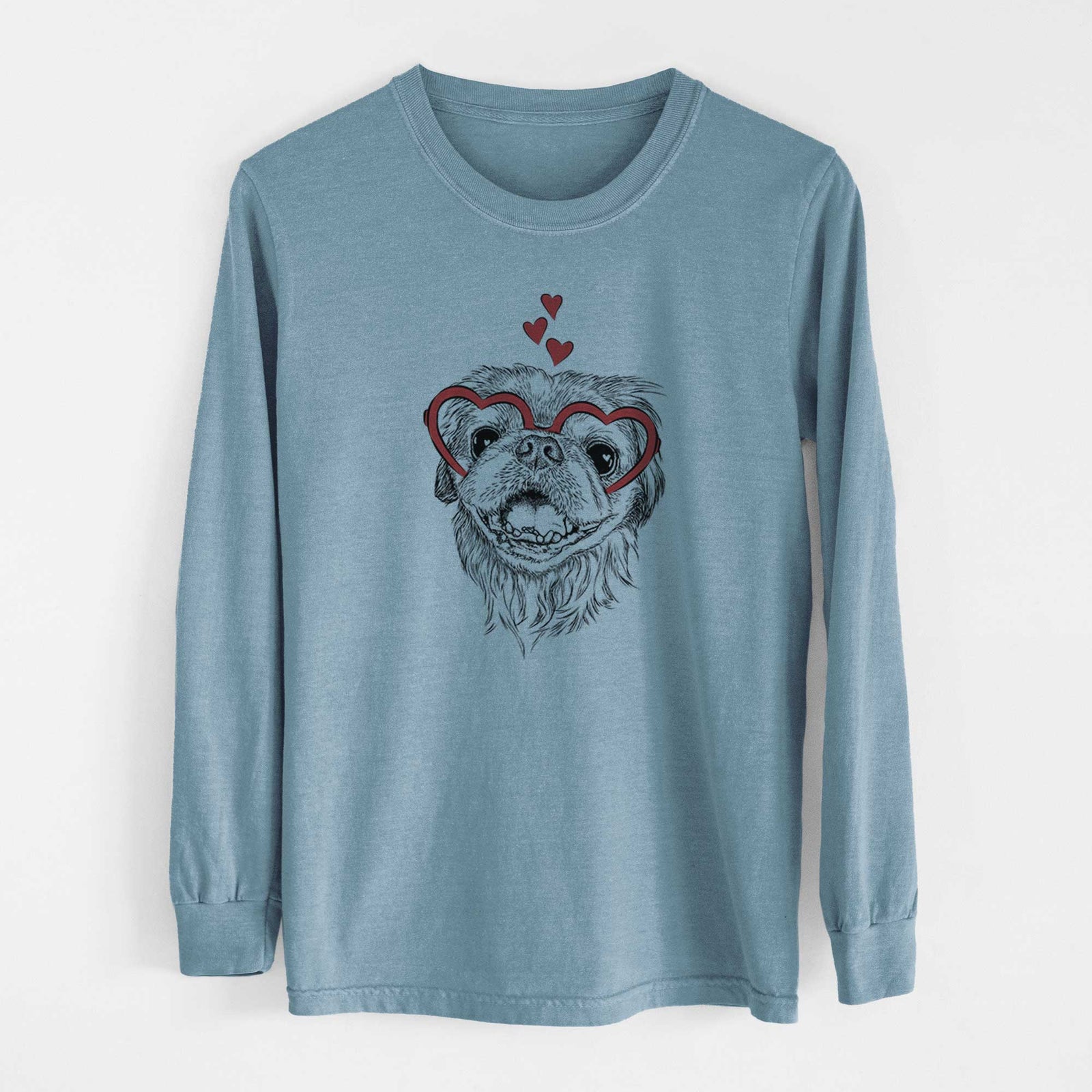 Valentine Wally the Pekingese - Heavyweight 100% Cotton Long Sleeve