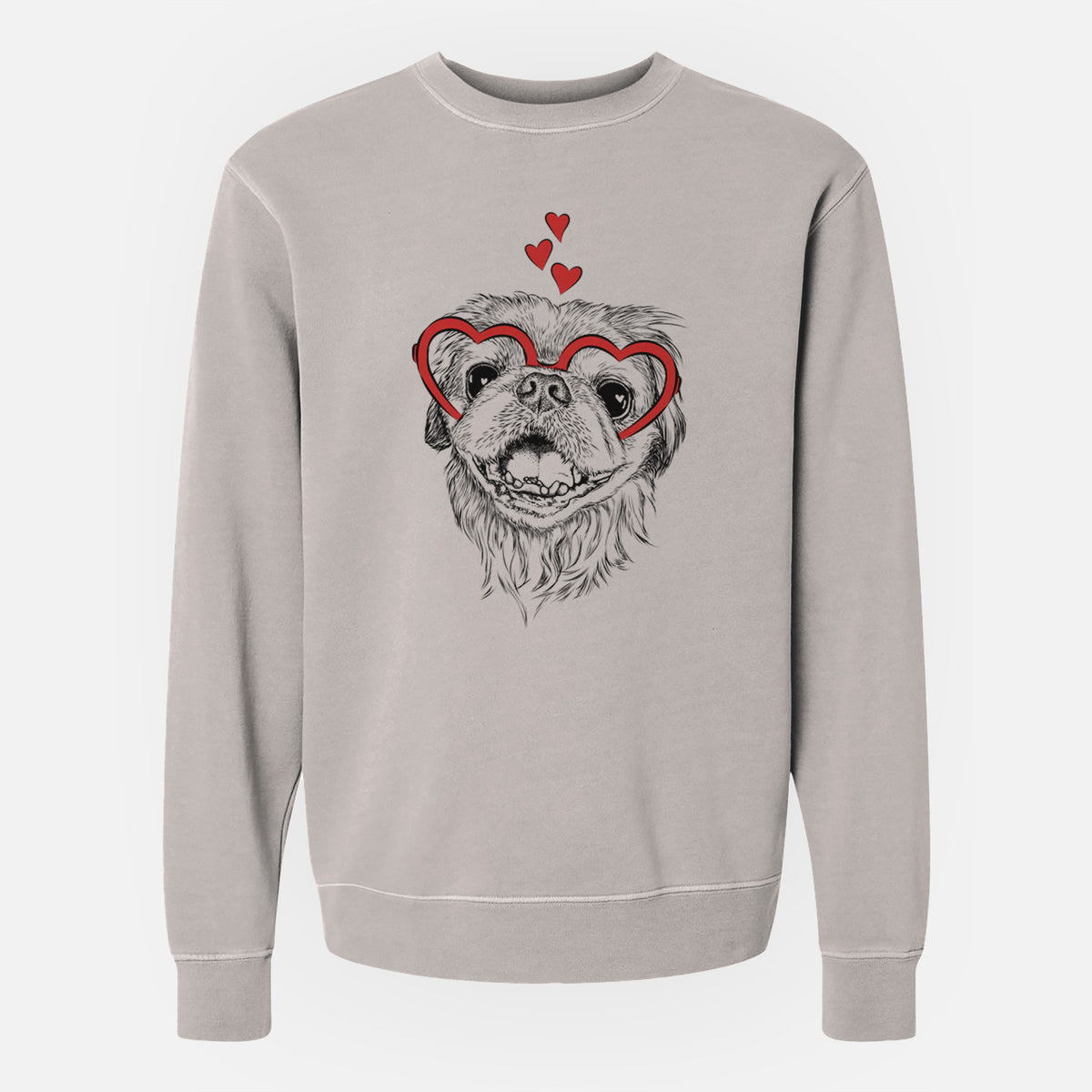 Valentine Wally the Pekingese - Unisex Pigment Dyed Crew Sweatshirt