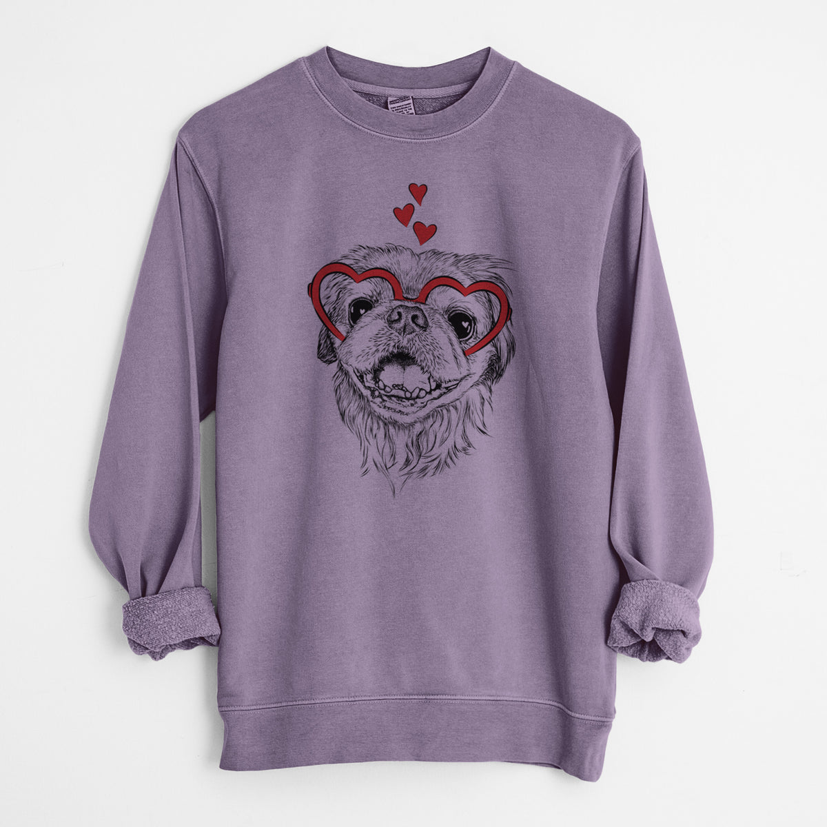 Valentine Wally the Pekingese - Unisex Pigment Dyed Crew Sweatshirt