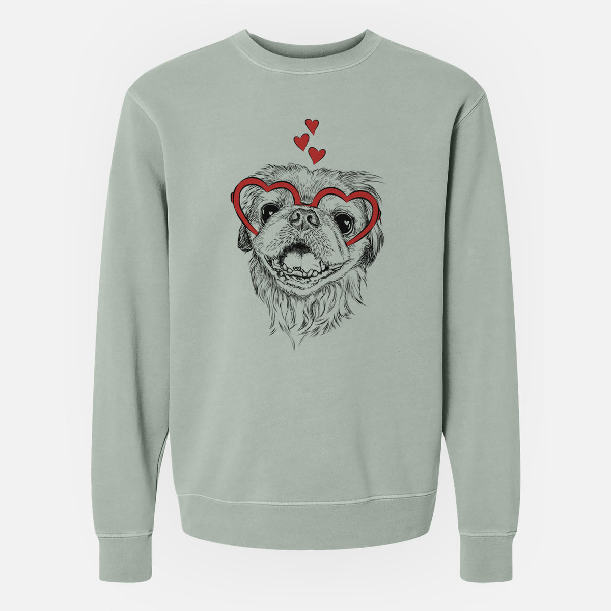 Valentine Wally the Pekingese - Unisex Pigment Dyed Crew Sweatshirt