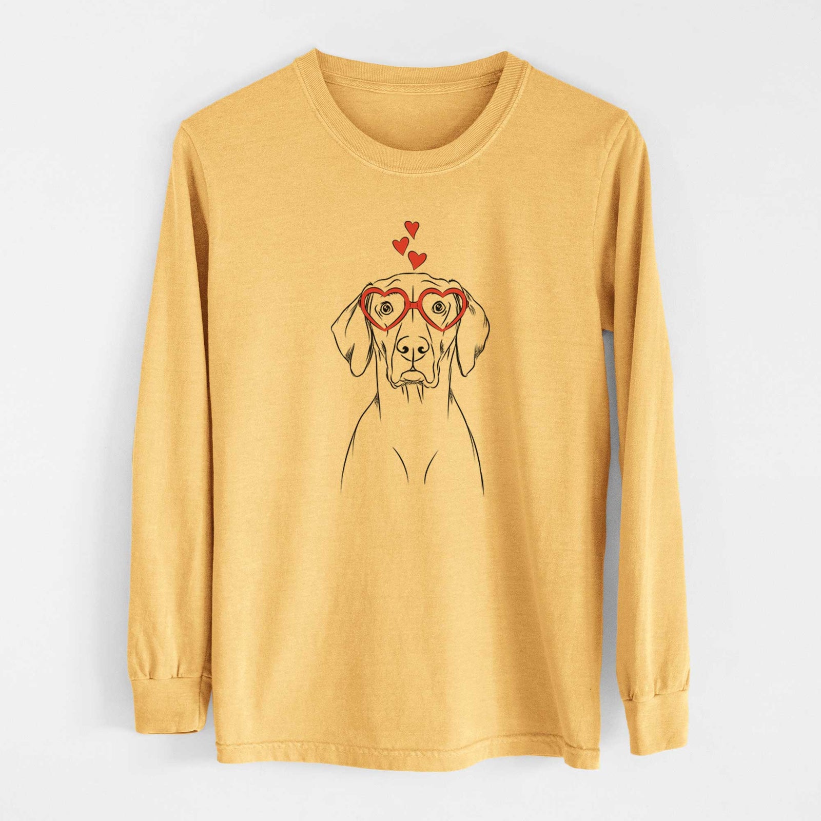 Valentine Walter the Weimaraner - Heavyweight 100% Cotton Long Sleeve