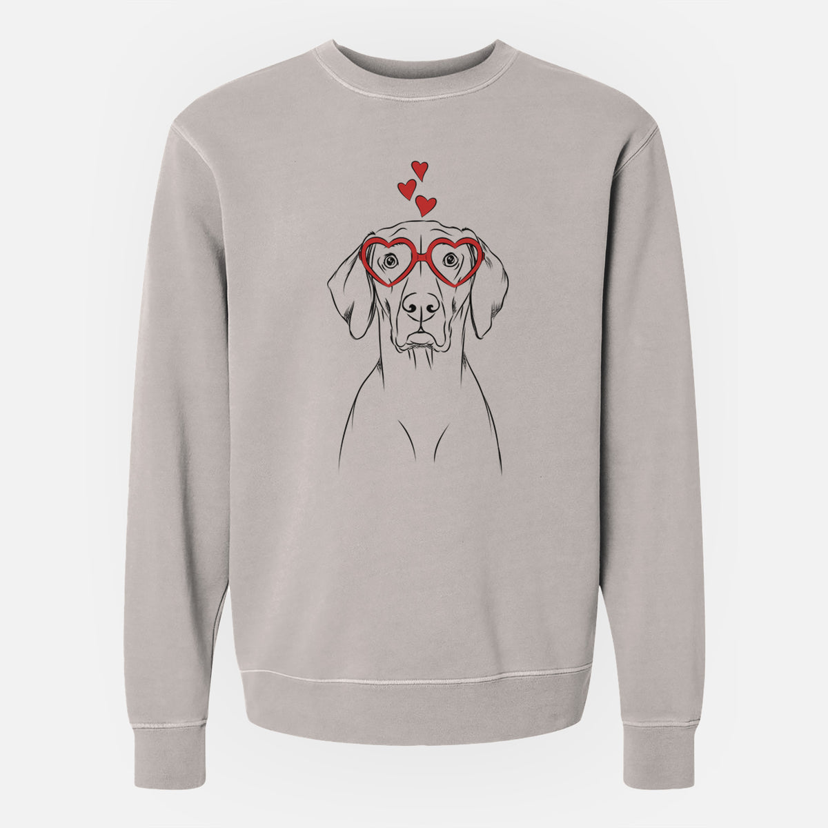 Valentine Walter the Weimaraner - Unisex Pigment Dyed Crew Sweatshirt