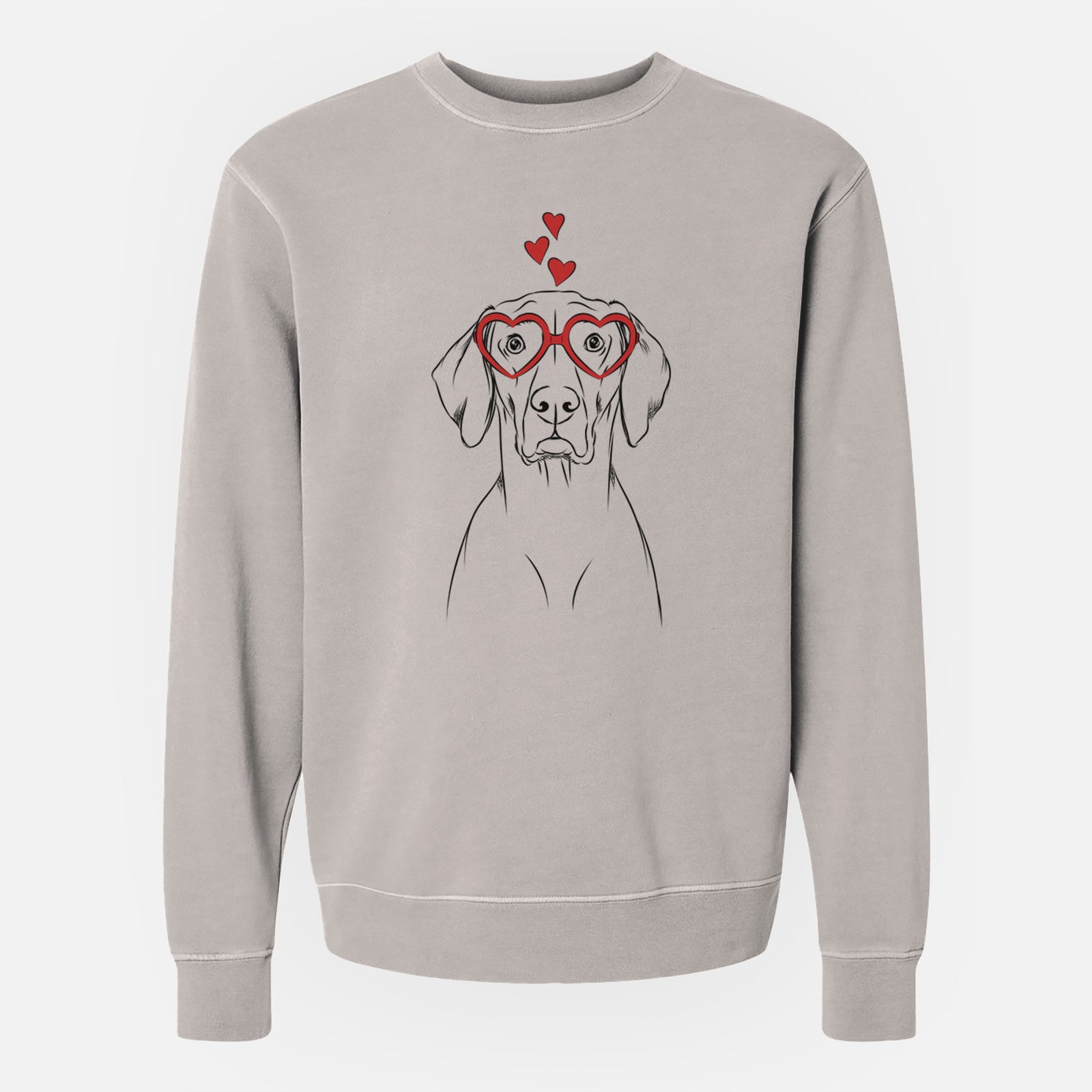 Valentine Walter the Weimaraner - Unisex Pigment Dyed Crew Sweatshirt