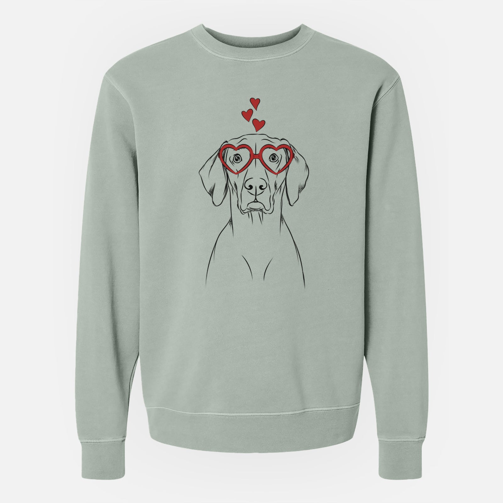 Valentine Walter the Weimaraner - Unisex Pigment Dyed Crew Sweatshirt