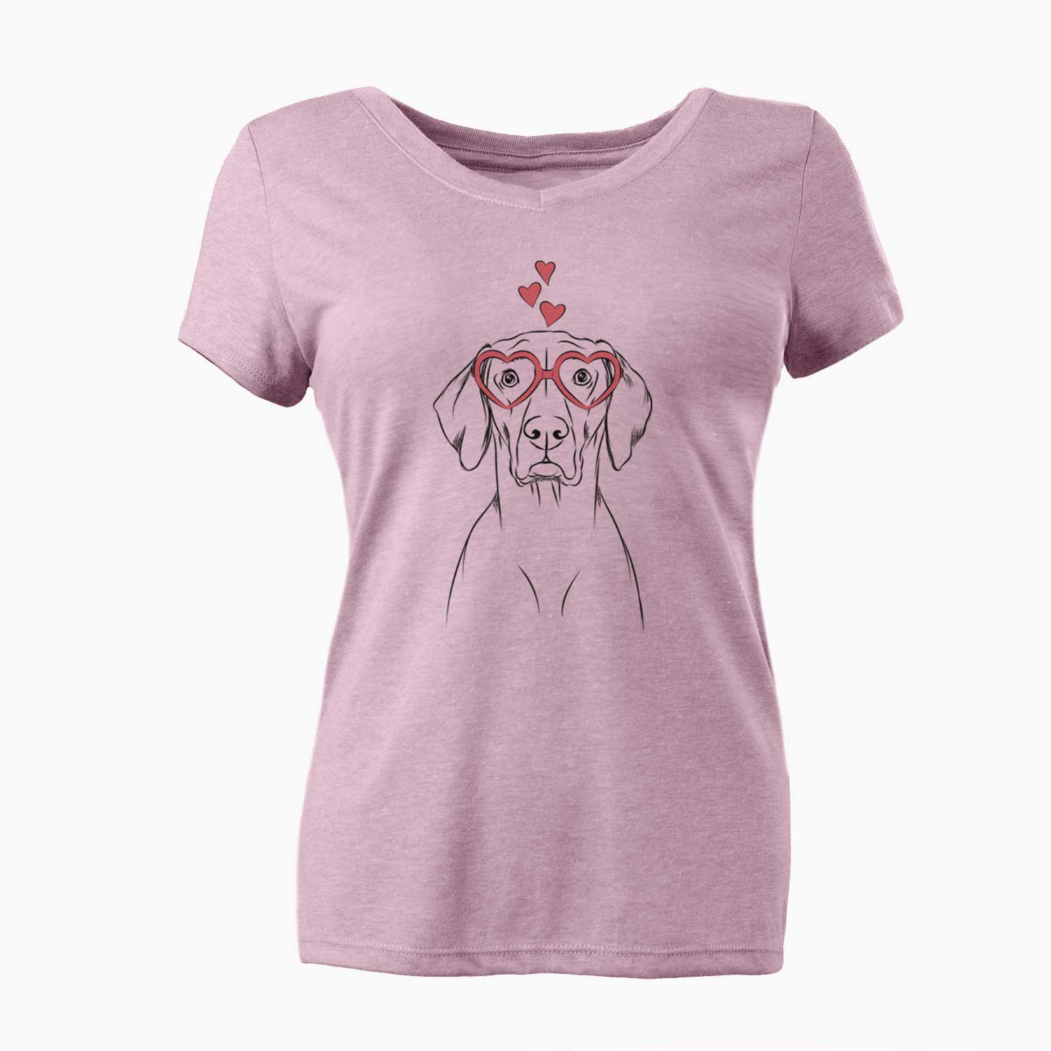 Valentine Walter the Weimaraner - Women's V-neck Shirt