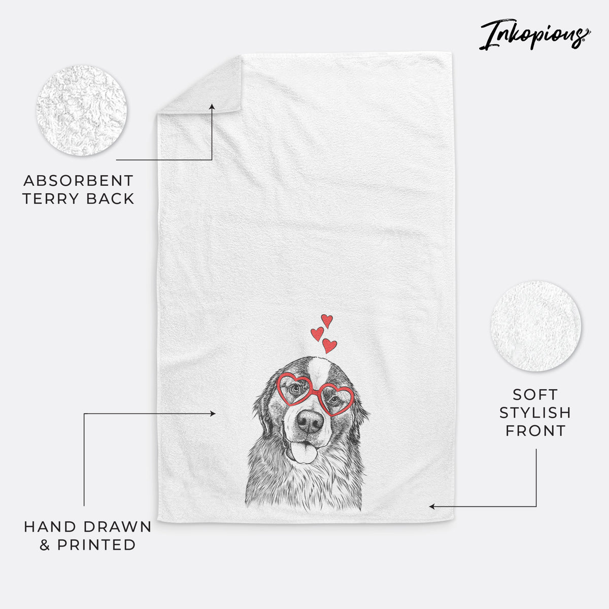 Walter the Bernese Mountain Dog Mix Decorative Hand Towel