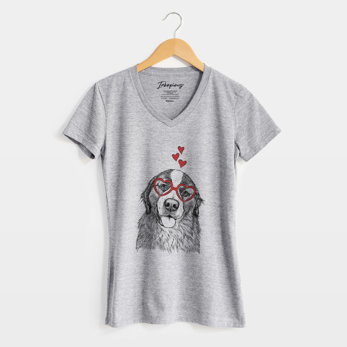 Valentine Walter the Bernese Mountain Dog Mix - Women's Perfect V-neck Shirt