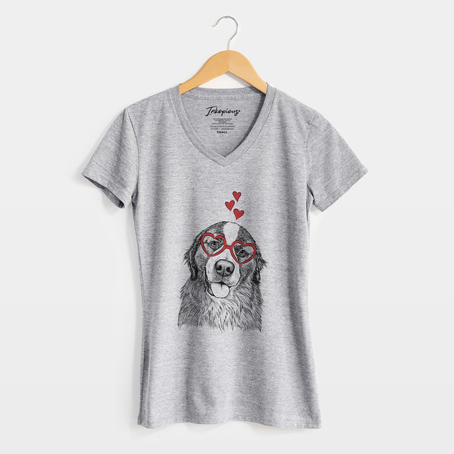 Valentine Walter the Bernese Mountain Dog Mix - Women's Perfect V-neck Shirt