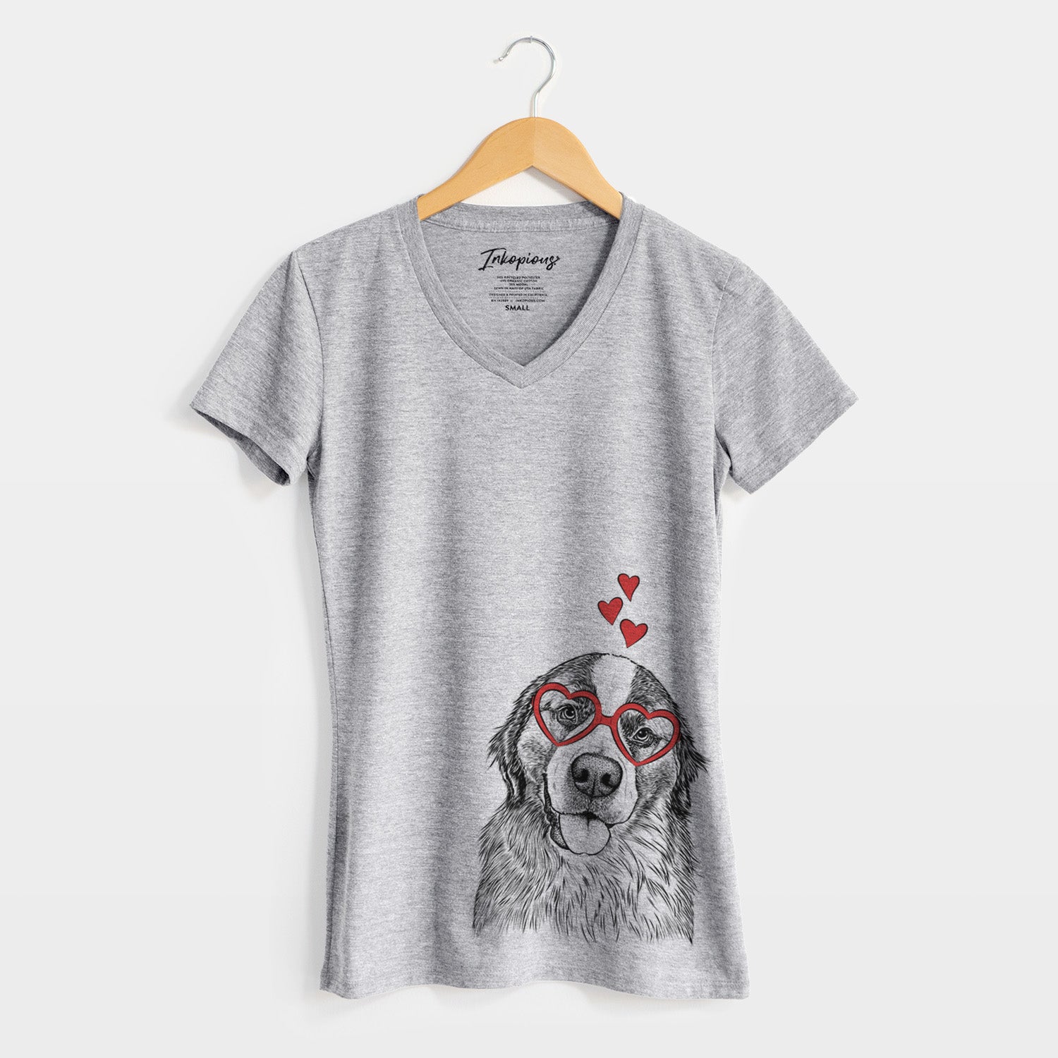 Valentine Walter the Bernese Mountain Dog Mix - Women's Perfect V-neck Shirt