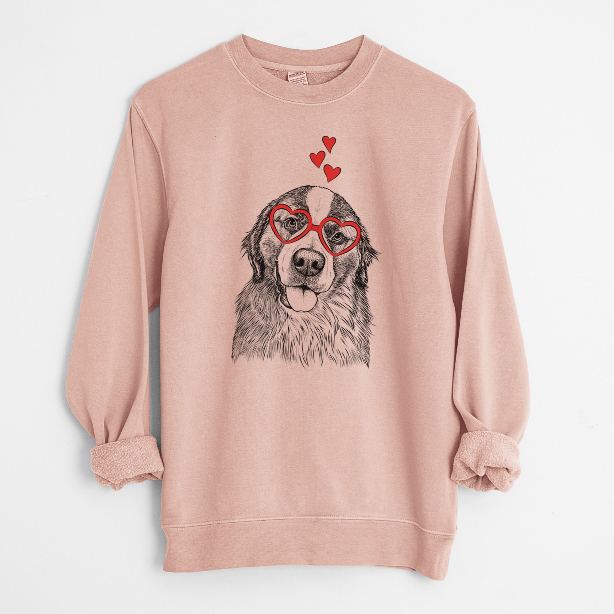 Valentine Walter the Bernese Mountain Dog Mix - Unisex Pigment Dyed Crew Sweatshirt