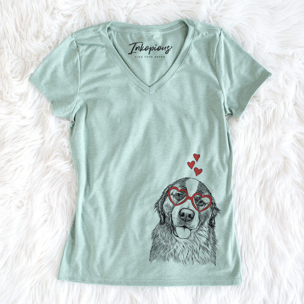 Valentine Walter the Bernese Mountain Dog Mix - Women&#39;s Perfect V-neck Shirt