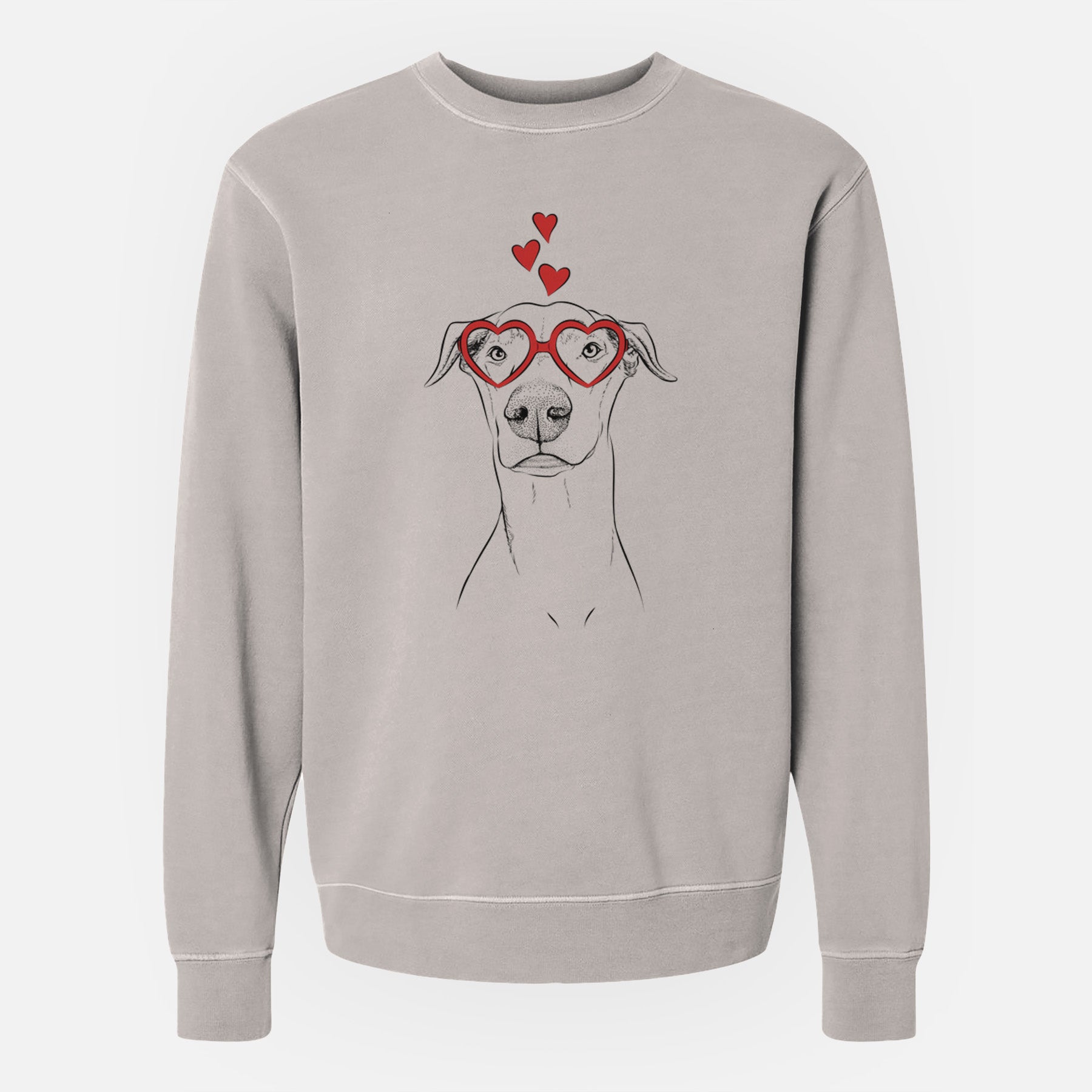 Valentine Walter the White Doberman Rescue - Unisex Pigment Dyed Crew Sweatshirt