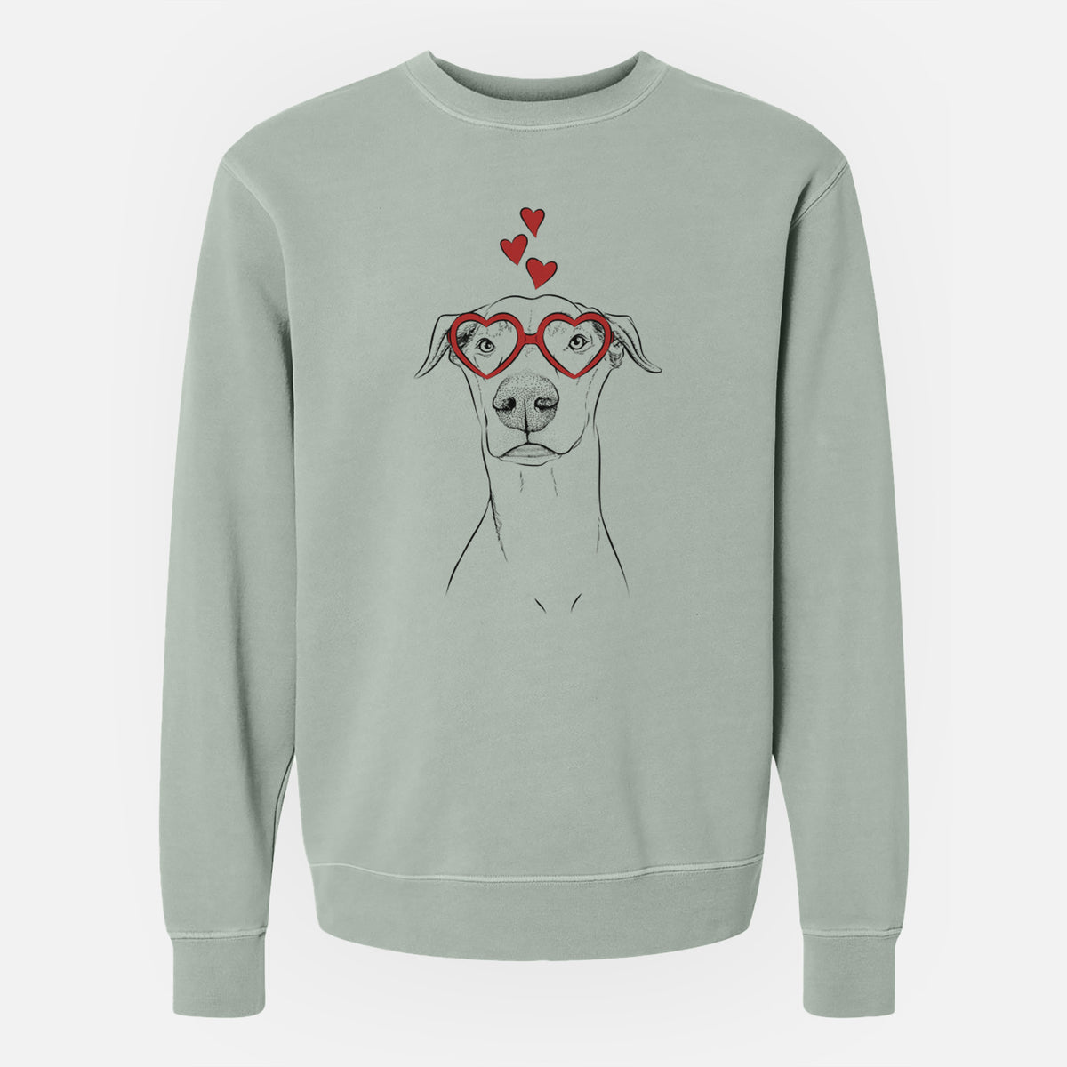 Valentine Walter the White Doberman Rescue - Unisex Pigment Dyed Crew Sweatshirt