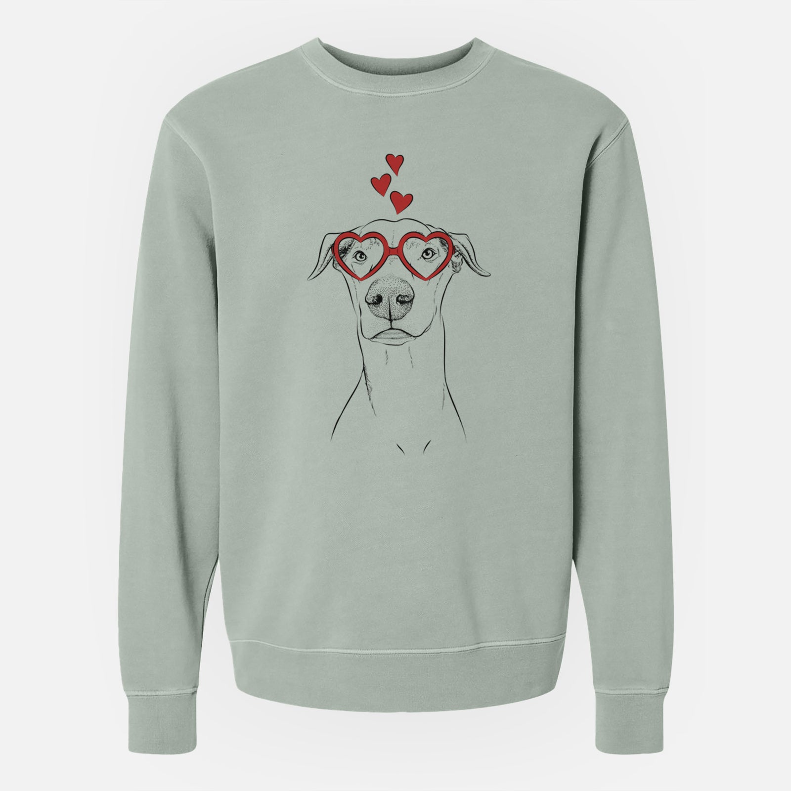 Valentine Walter the White Doberman Rescue - Unisex Pigment Dyed Crew Sweatshirt