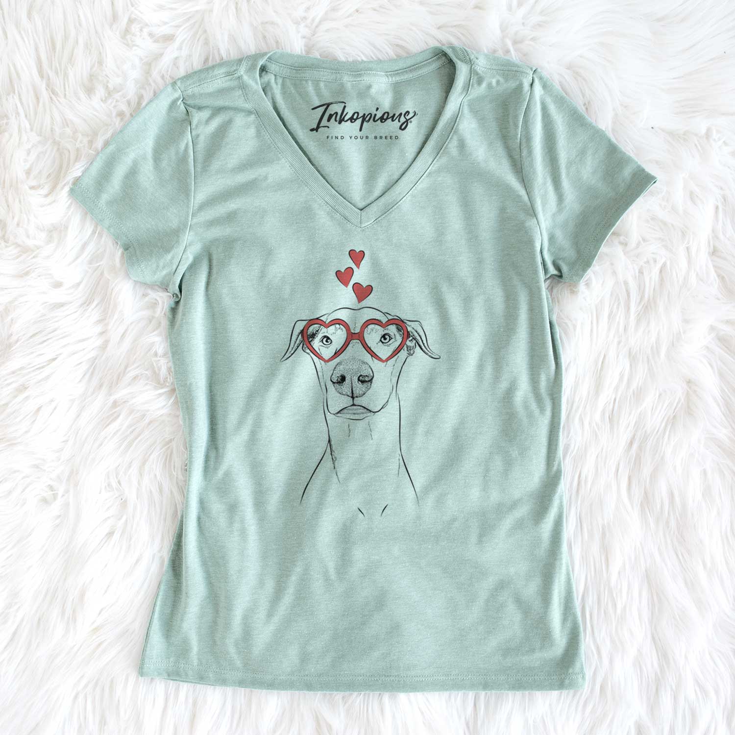 Valentine Walter the White Doberman Rescue - Women's V-neck Shirt