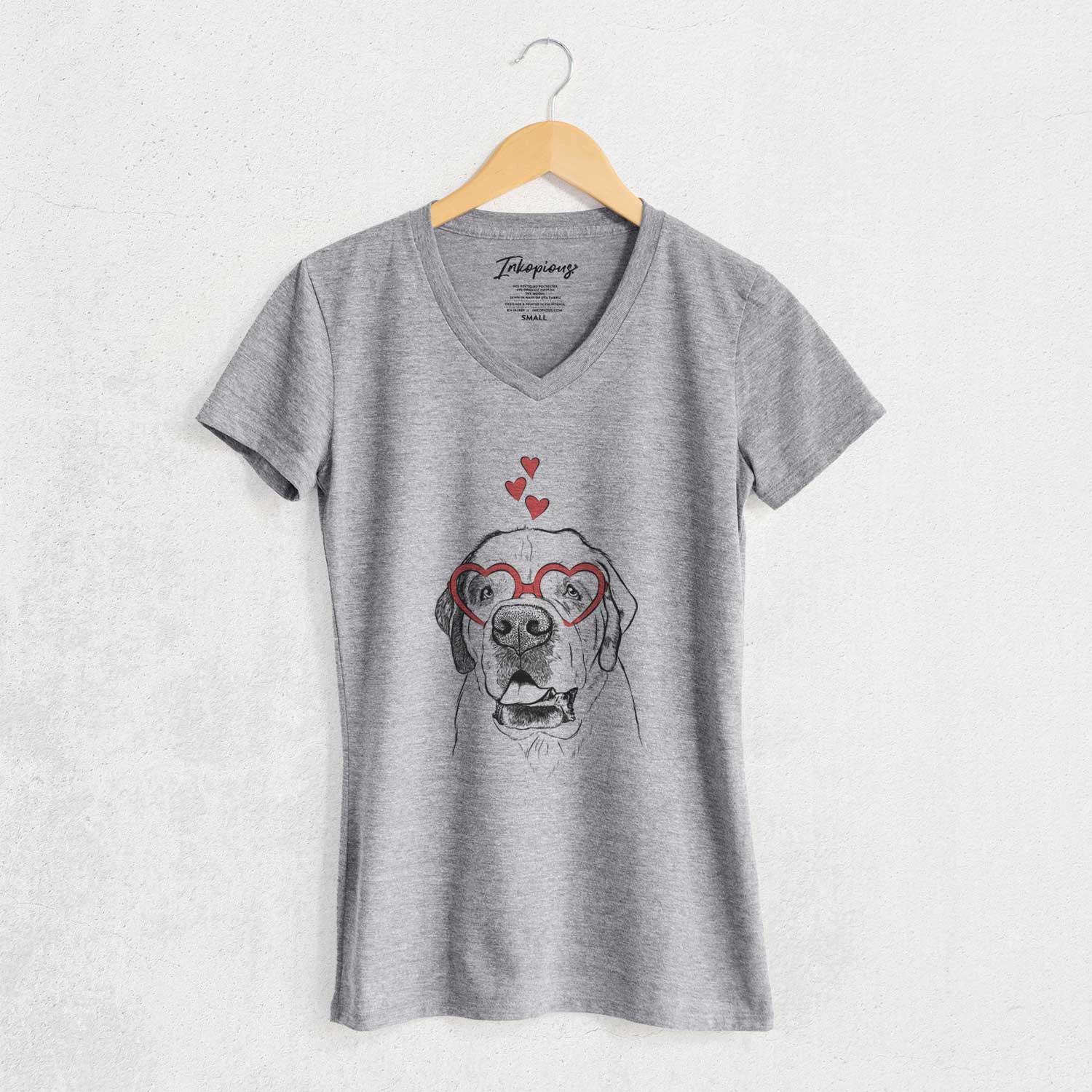 Valentine Wendy the Saint Bernard - Women's V-neck Shirt