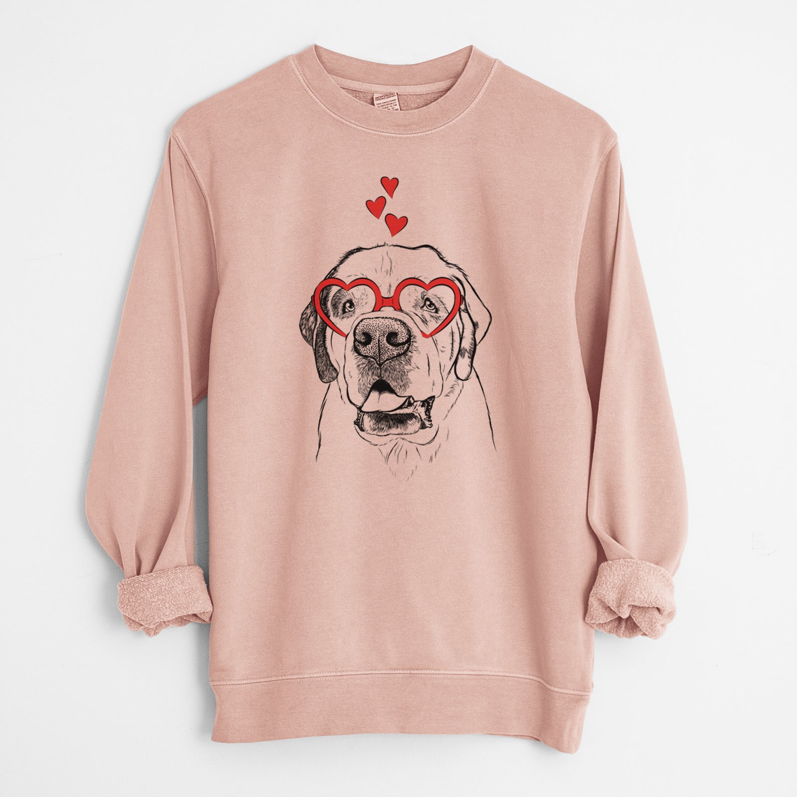 Valentine Wendy the Saint Bernard - Unisex Pigment Dyed Crew Sweatshirt