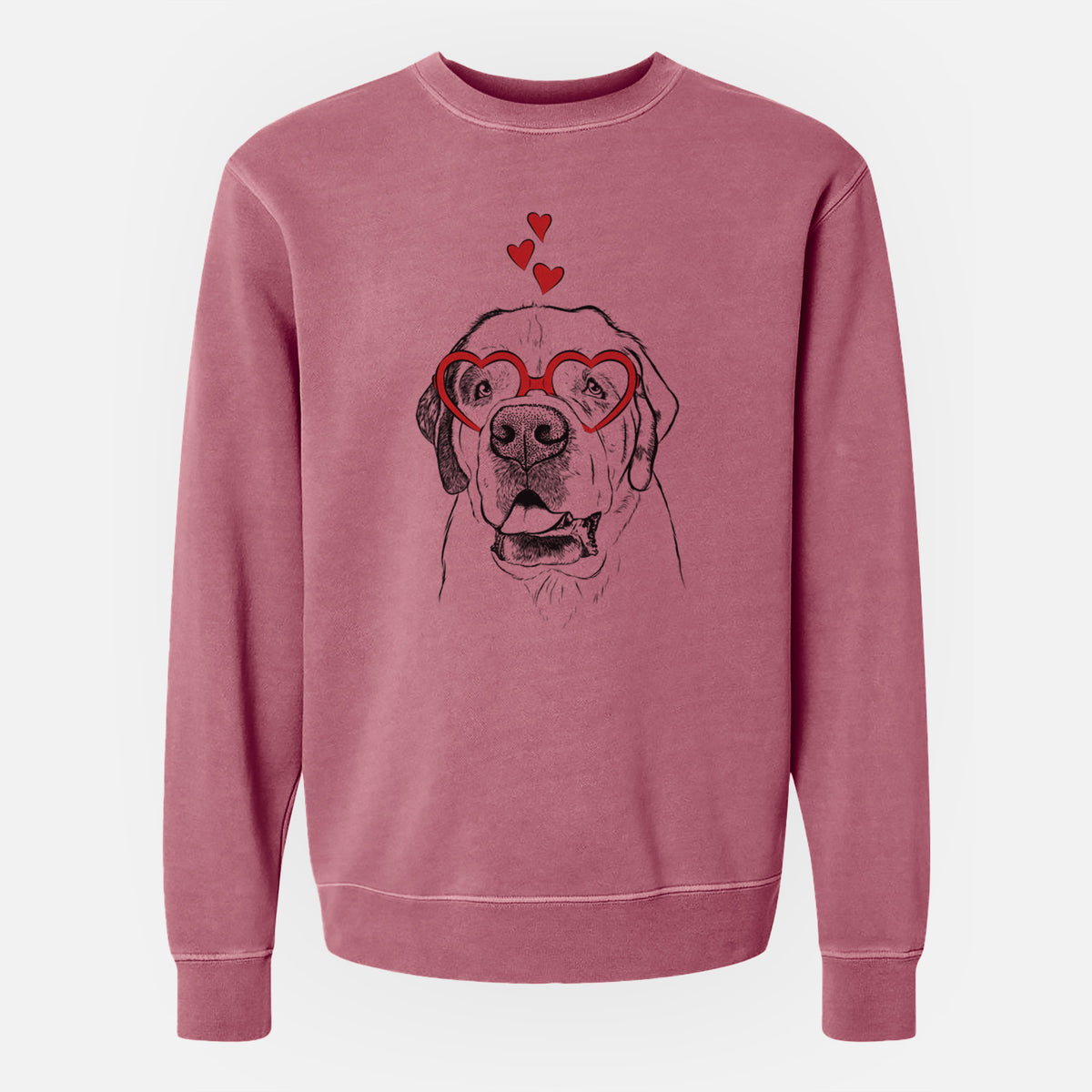 Valentine Wendy the Saint Bernard - Unisex Pigment Dyed Crew Sweatshirt