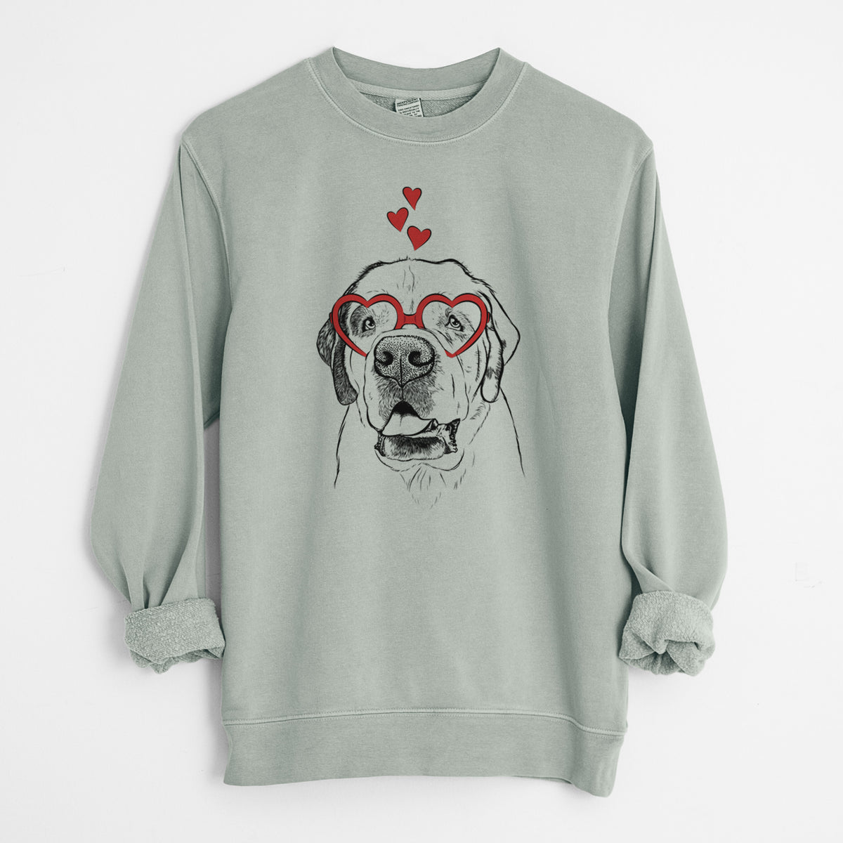 Valentine Wendy the Saint Bernard - Unisex Pigment Dyed Crew Sweatshirt