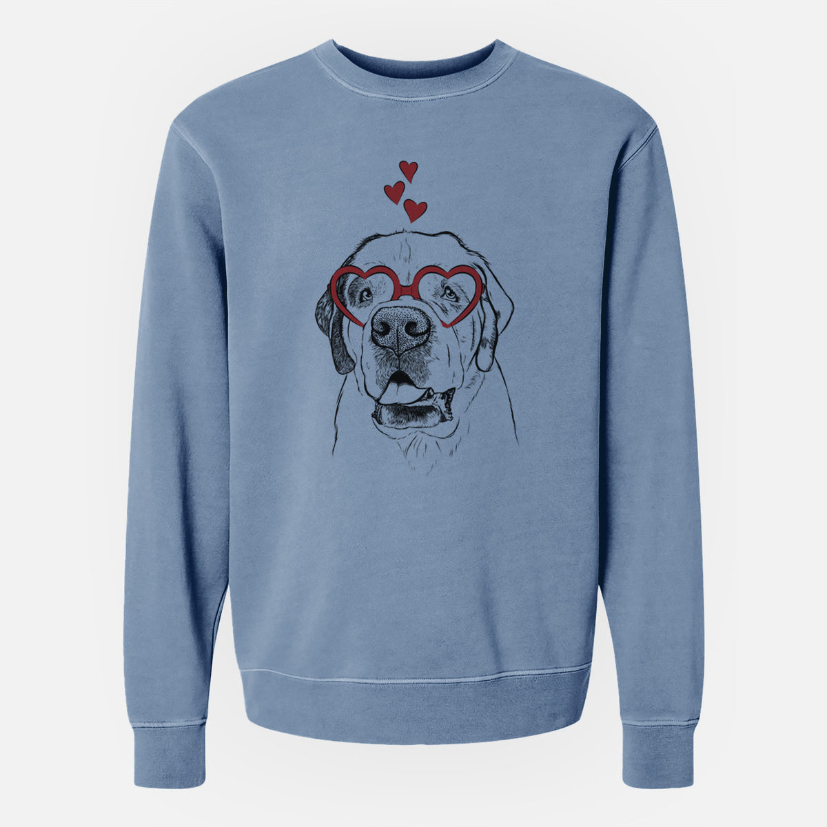 Valentine Wendy the Saint Bernard - Unisex Pigment Dyed Crew Sweatshirt