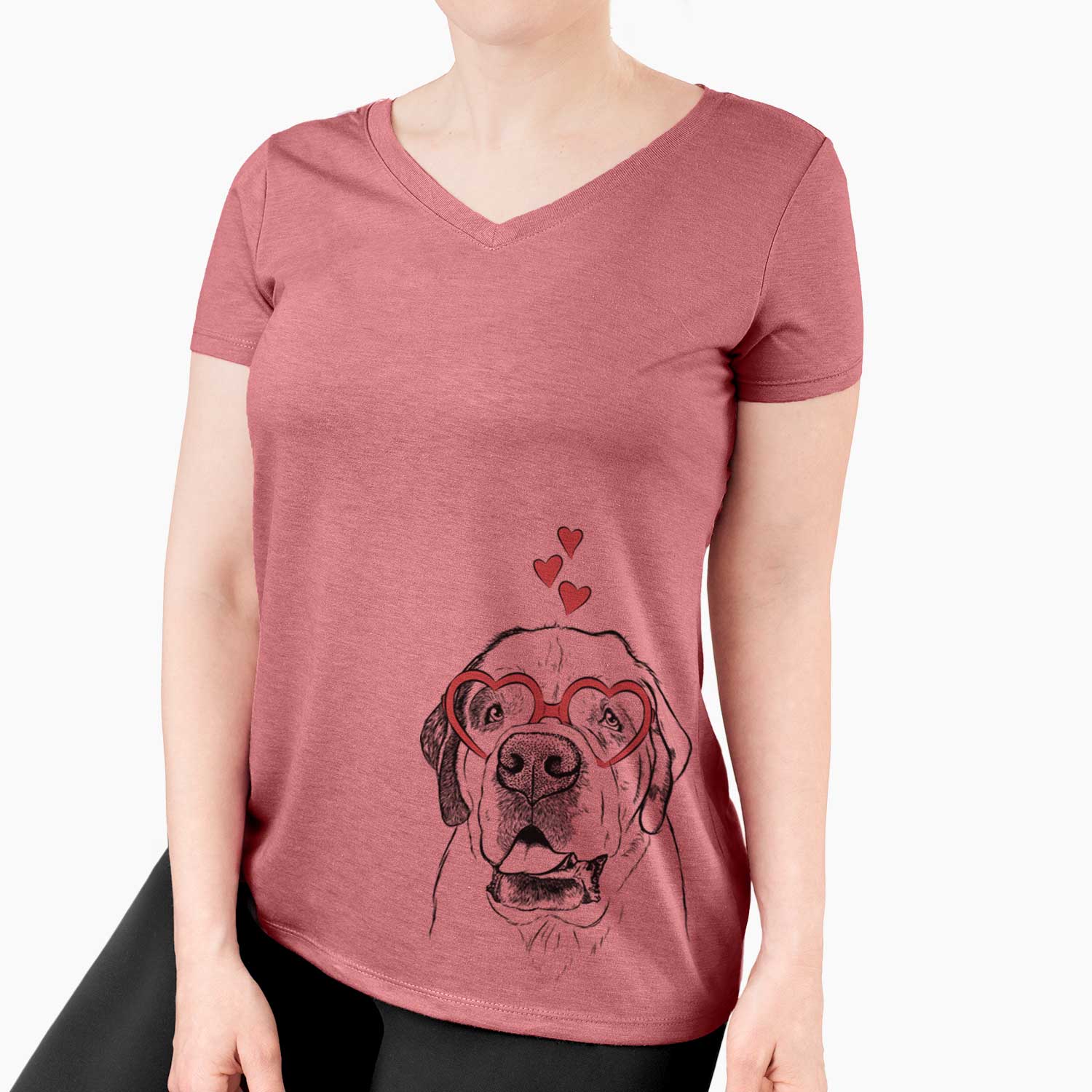 Valentine Wendy the Saint Bernard - Women's V-neck Shirt