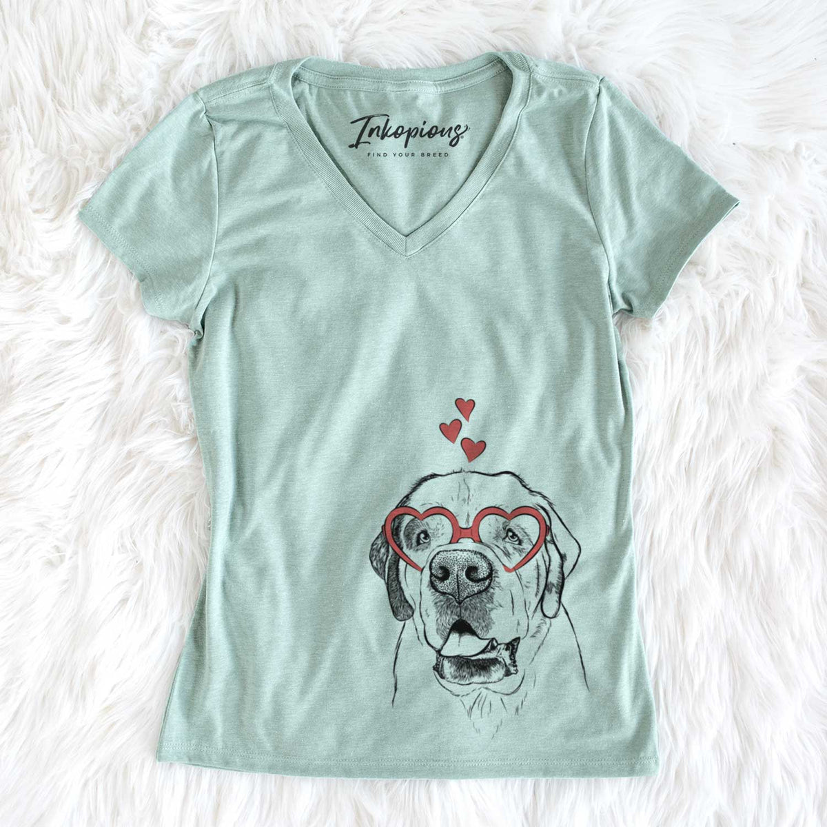 Valentine Wendy the Saint Bernard - Women&#39;s V-neck Shirt