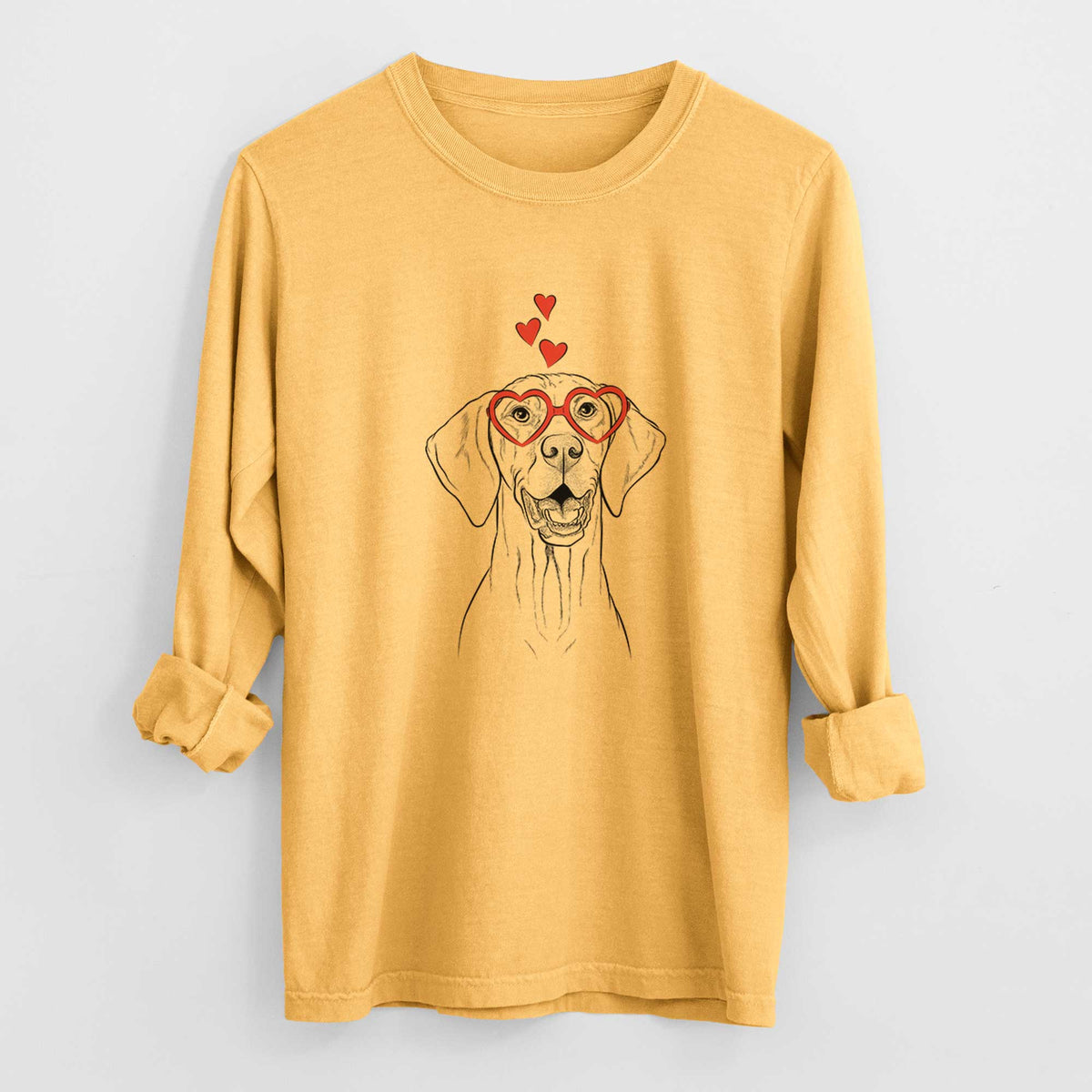 Valentine Wesley the Vizsla - Heavyweight 100% Cotton Long Sleeve
