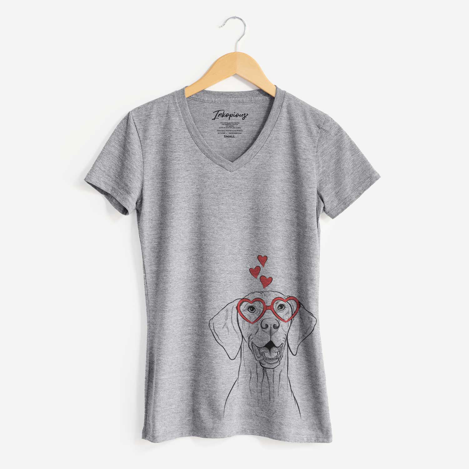 Valentine Wesley the Vizsla - Women's V-neck Shirt