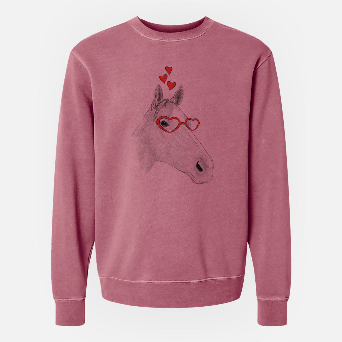 Valentine Westley the Horse - Unisex Pigment Dyed Crew Sweatshirt