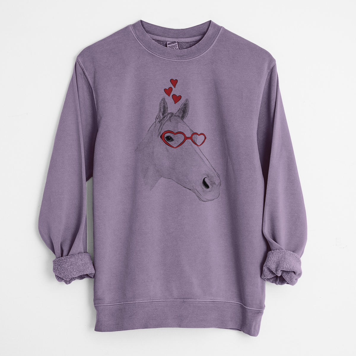 Valentine Westley the Horse - Unisex Pigment Dyed Crew Sweatshirt