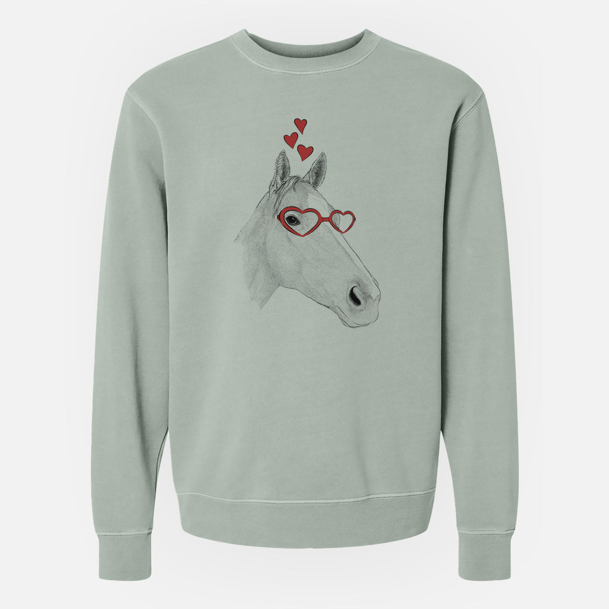 Valentine Westley the Horse - Unisex Pigment Dyed Crew Sweatshirt