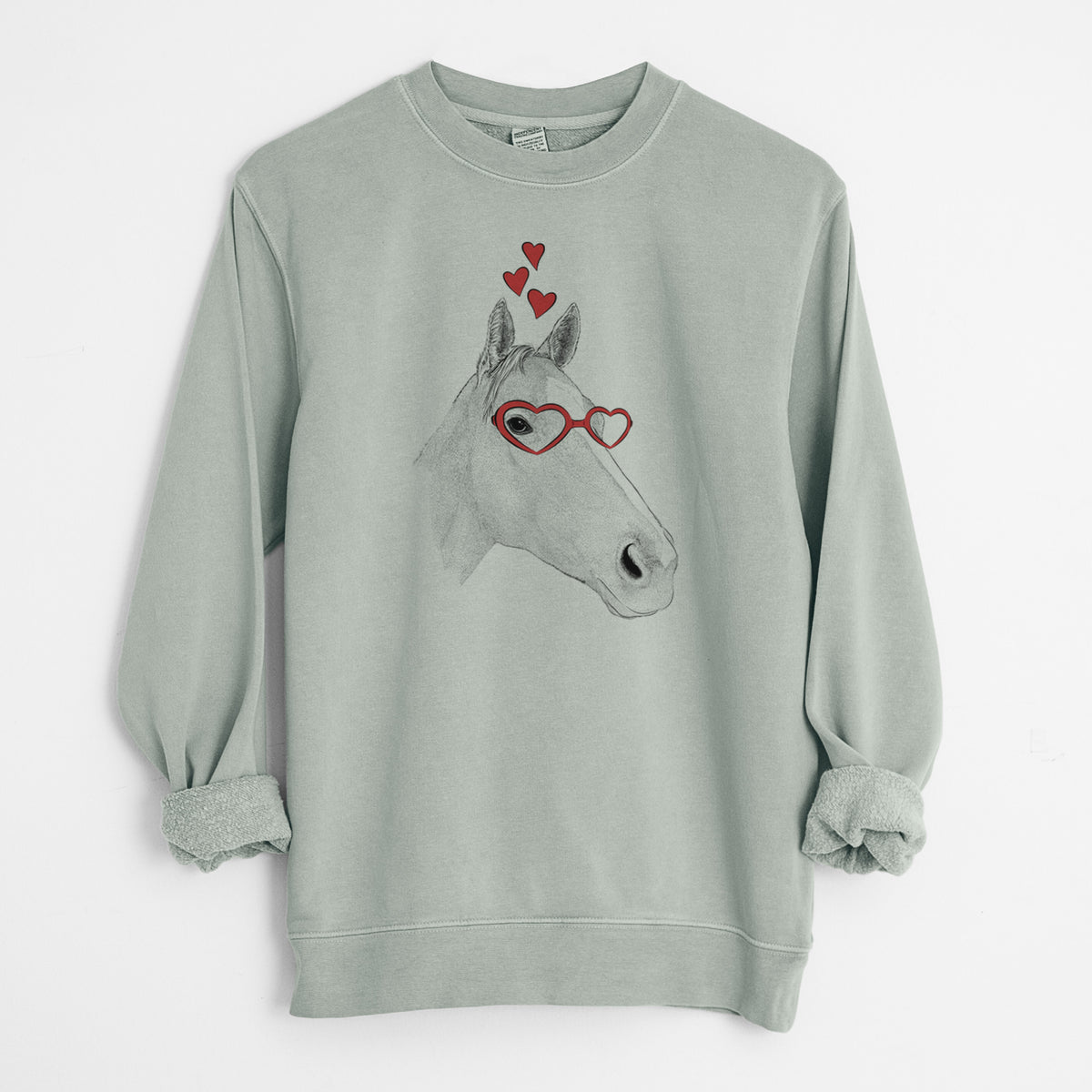 Valentine Westley the Horse - Unisex Pigment Dyed Crew Sweatshirt
