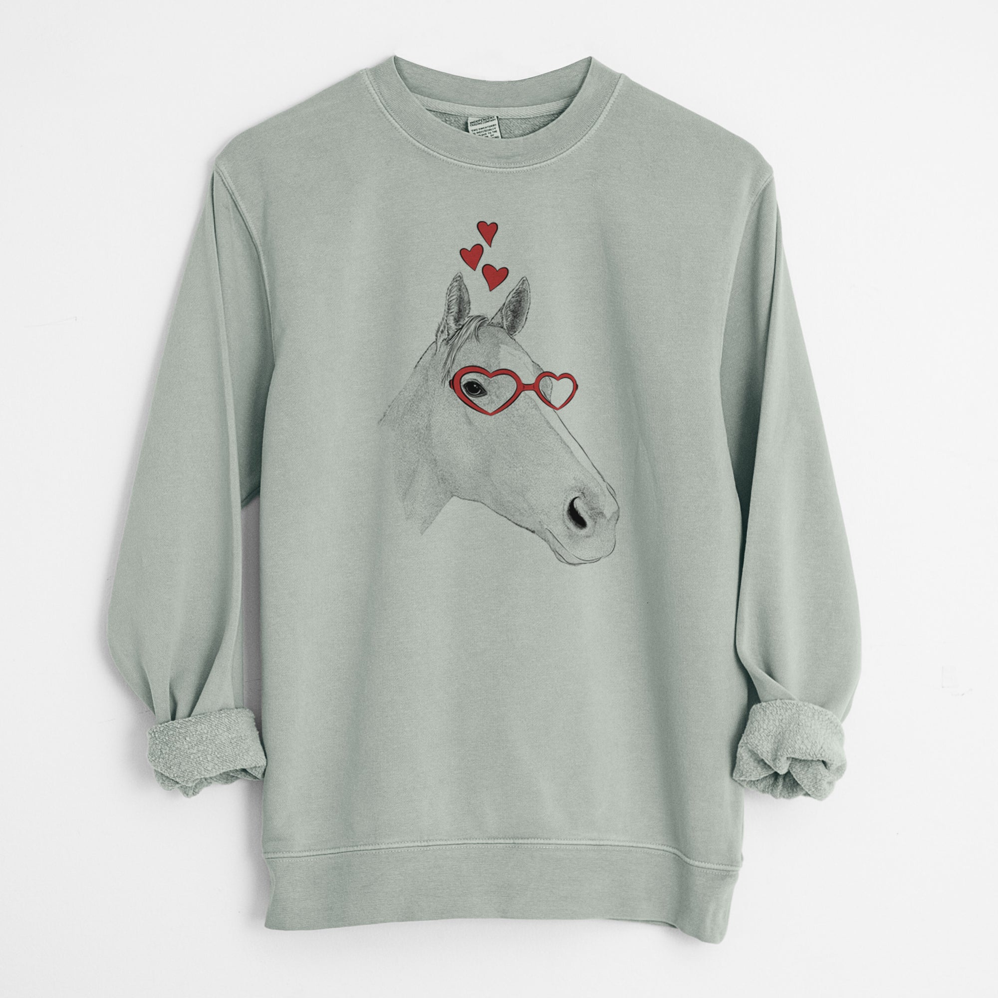 Valentine Westley the Horse - Unisex Pigment Dyed Crew Sweatshirt