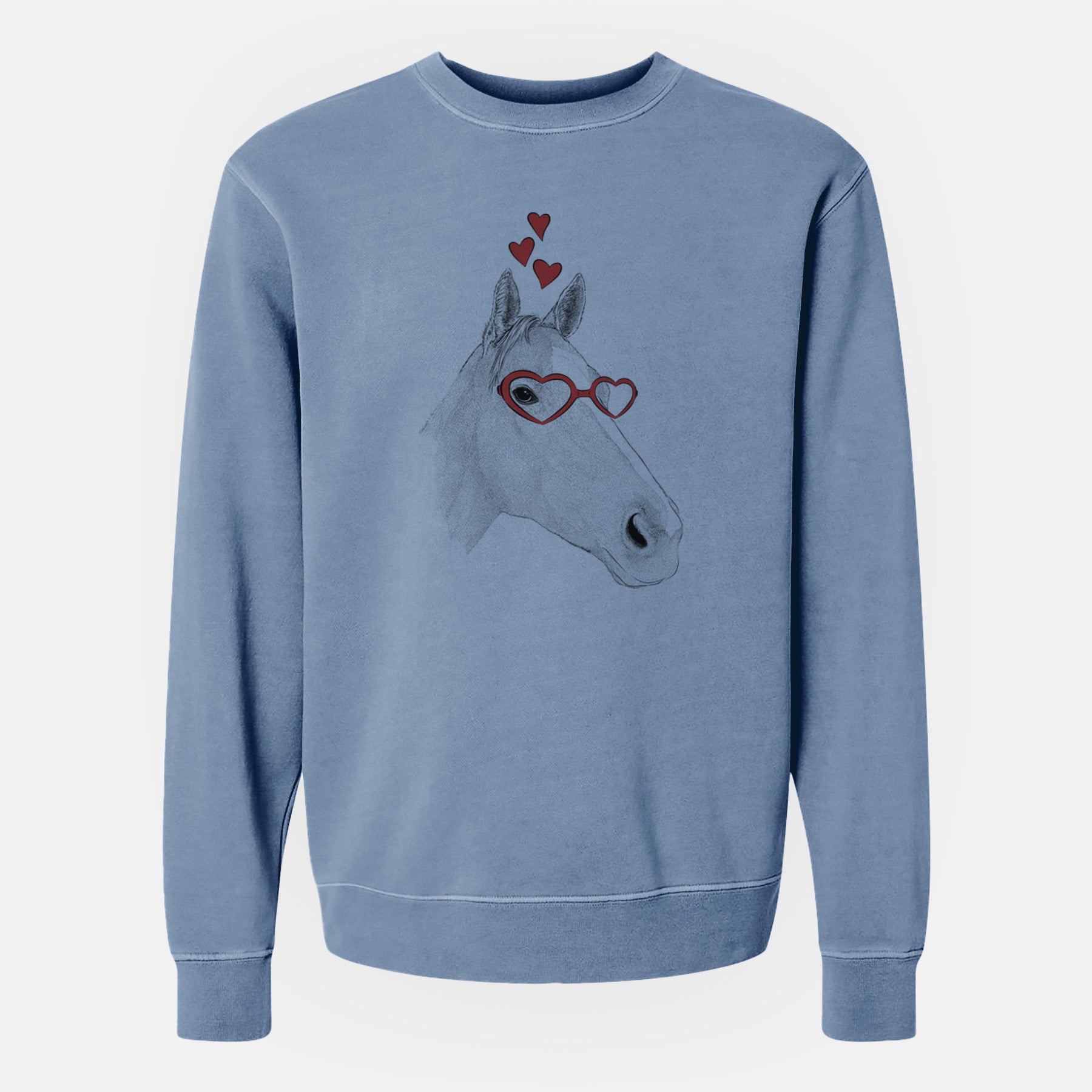 Valentine Westley the Horse - Unisex Pigment Dyed Crew Sweatshirt