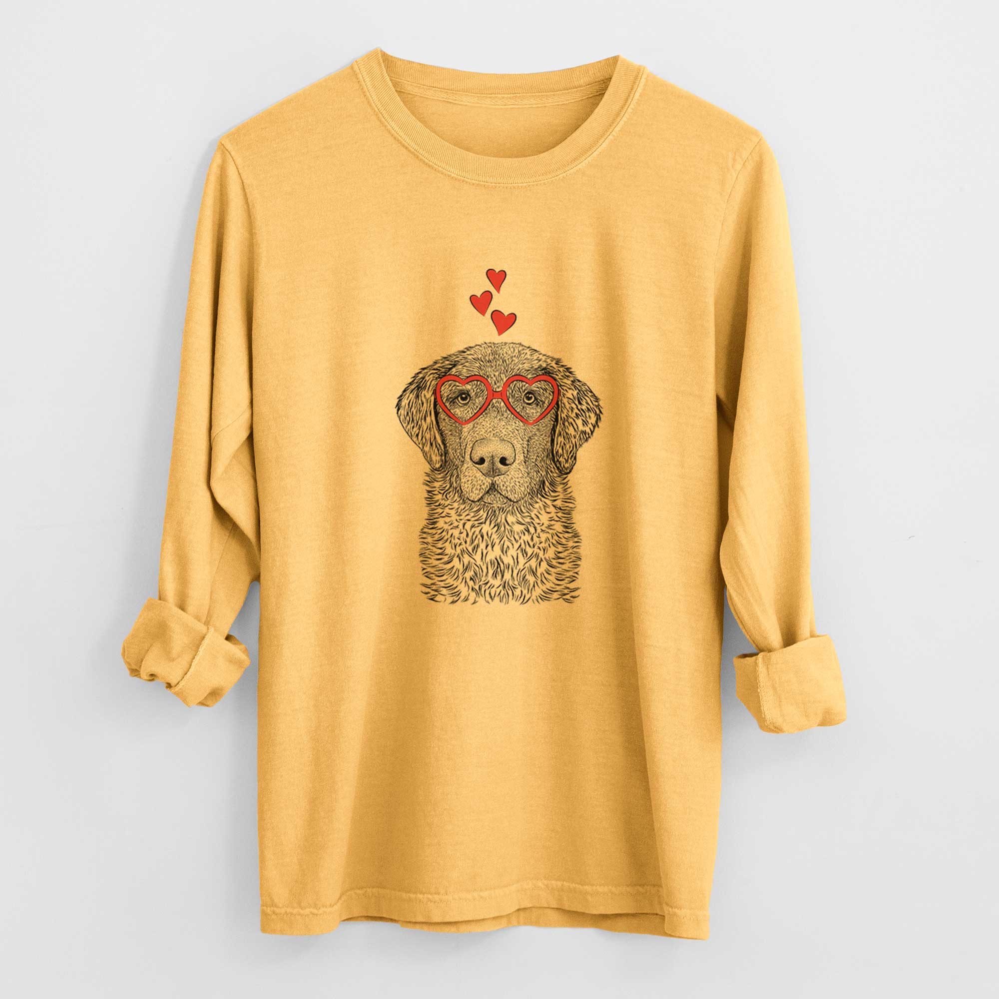 Valentine Whiskey the Chocolate Lab - Heavyweight 100% Cotton Long Sleeve