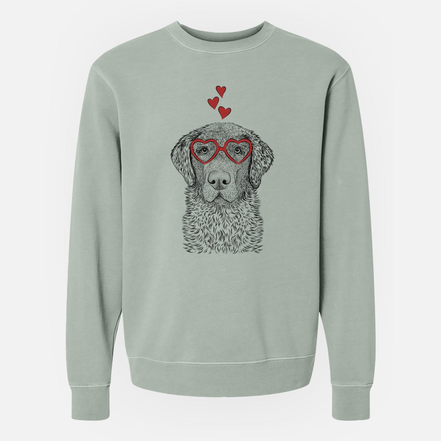 Valentine Whiskey the Chocolate Lab - Unisex Pigment Dyed Crew Sweatshirt