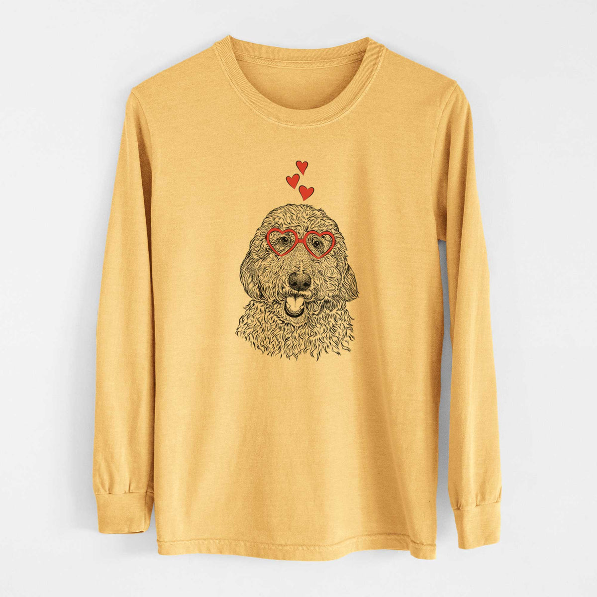 Valentine Whisper the Goldendoodle - Heavyweight 100% Cotton Long Sleeve